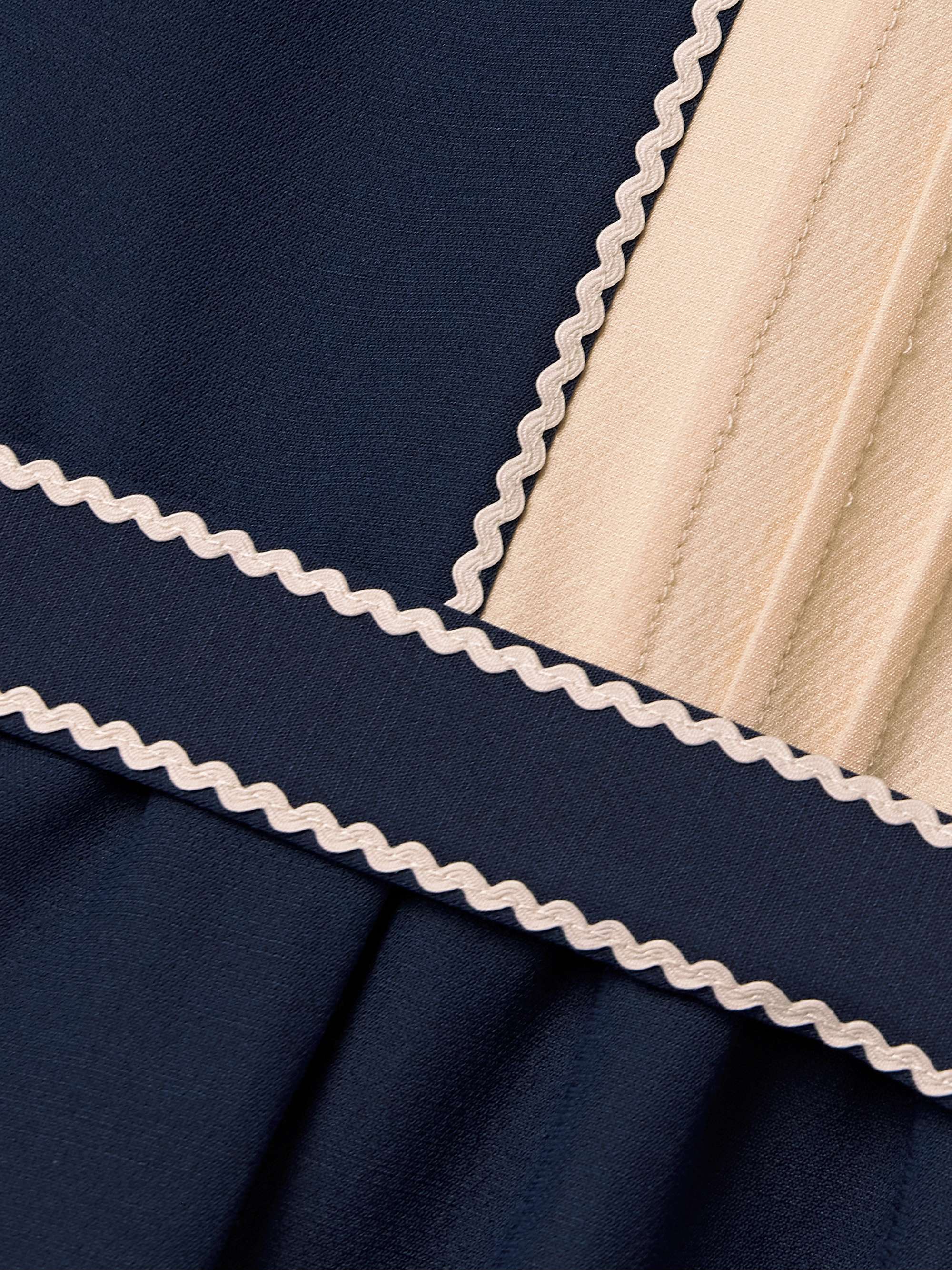 Ricrac, georgette and velvet-trimmed wool and silk-blend mini dress view