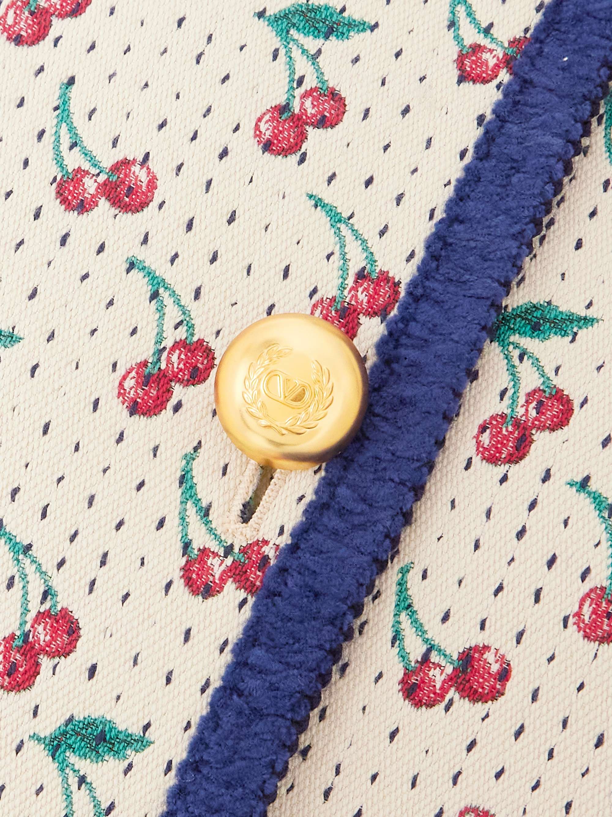 Cherryfic chenille-trimmed quilted cotton-blend jacquard jacket view