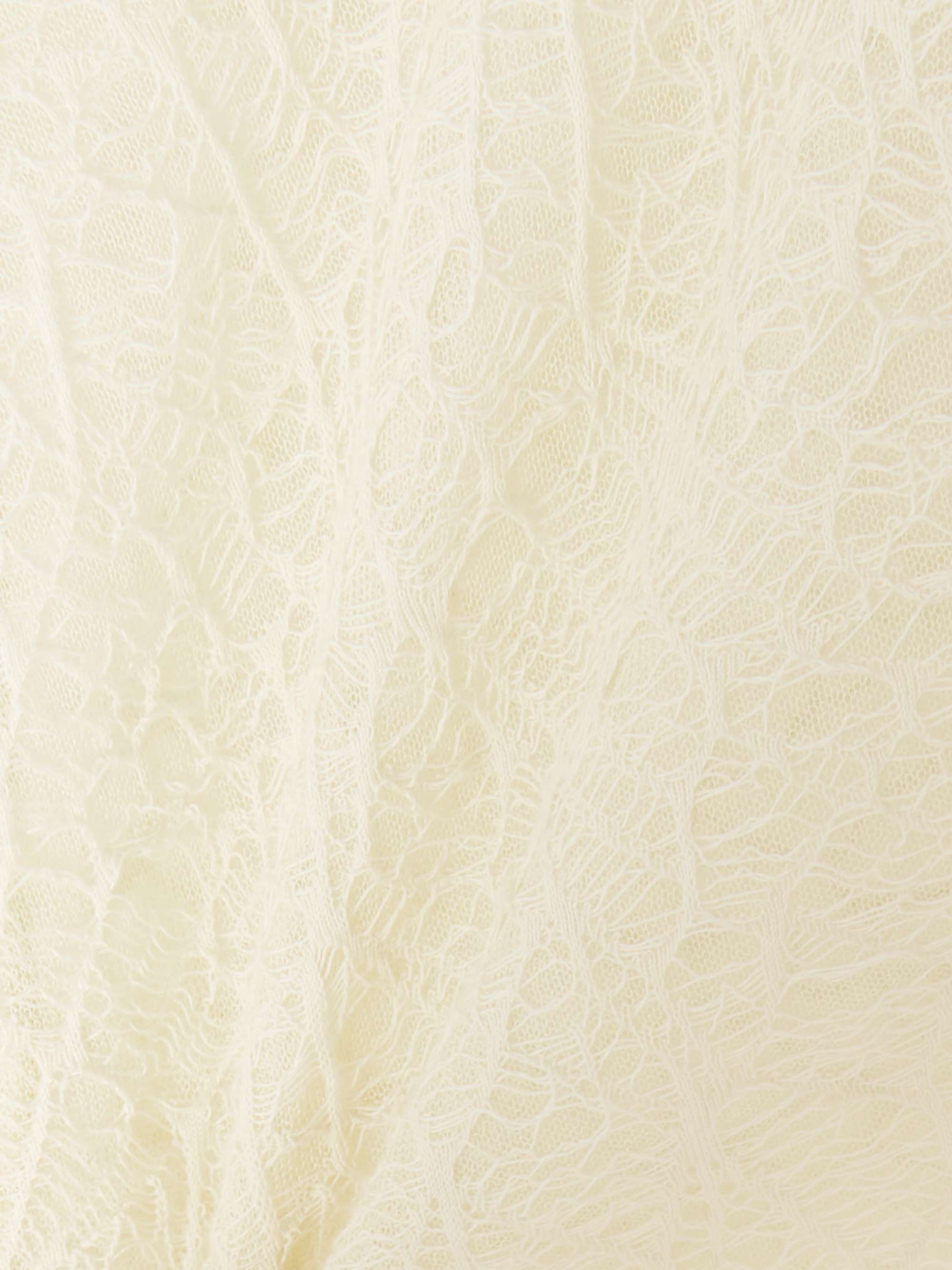Distressed cotton and silk-blend lace turtleneck sweater view