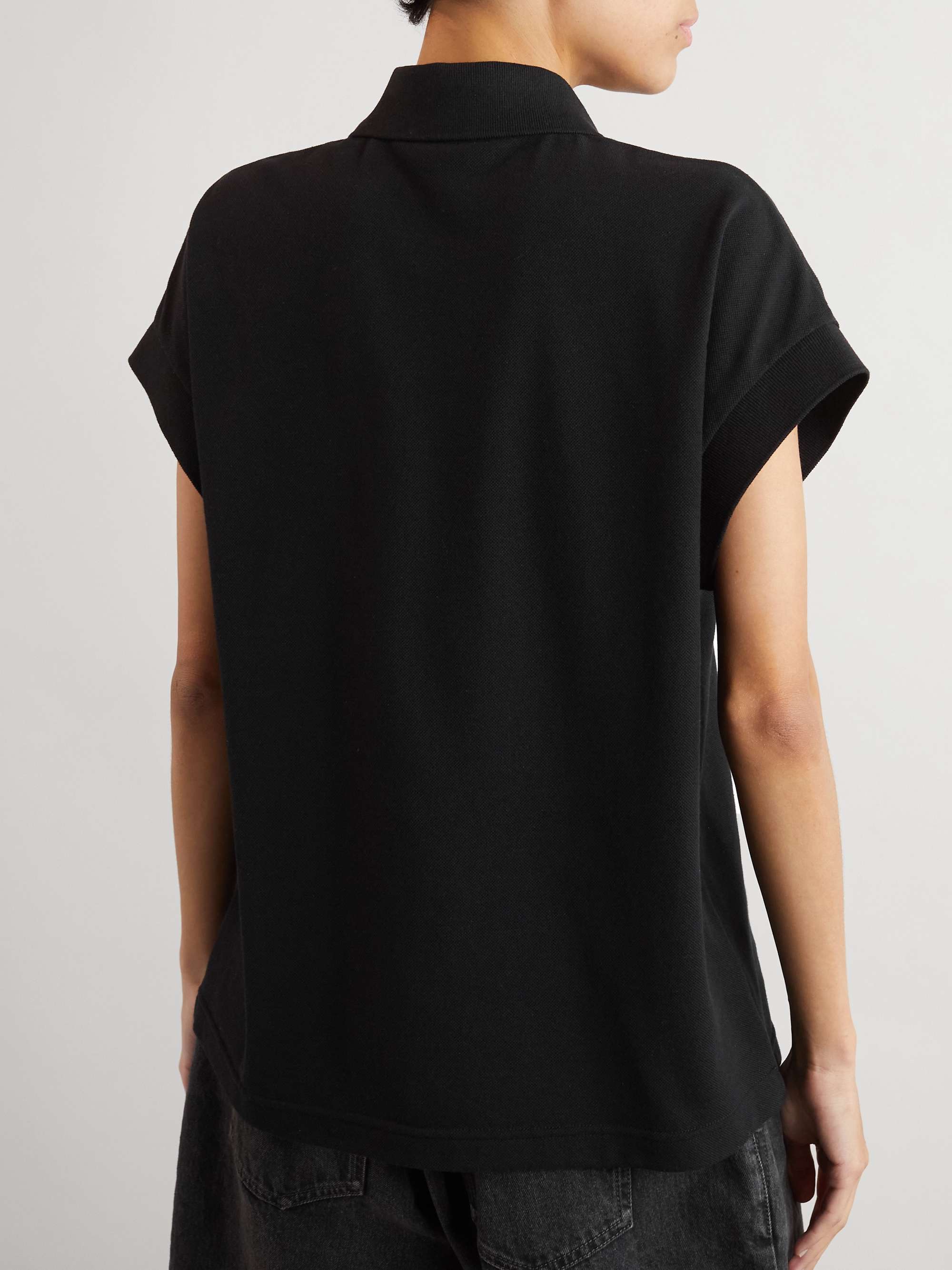 Embroidered cotton-blend piqué polo shirt view