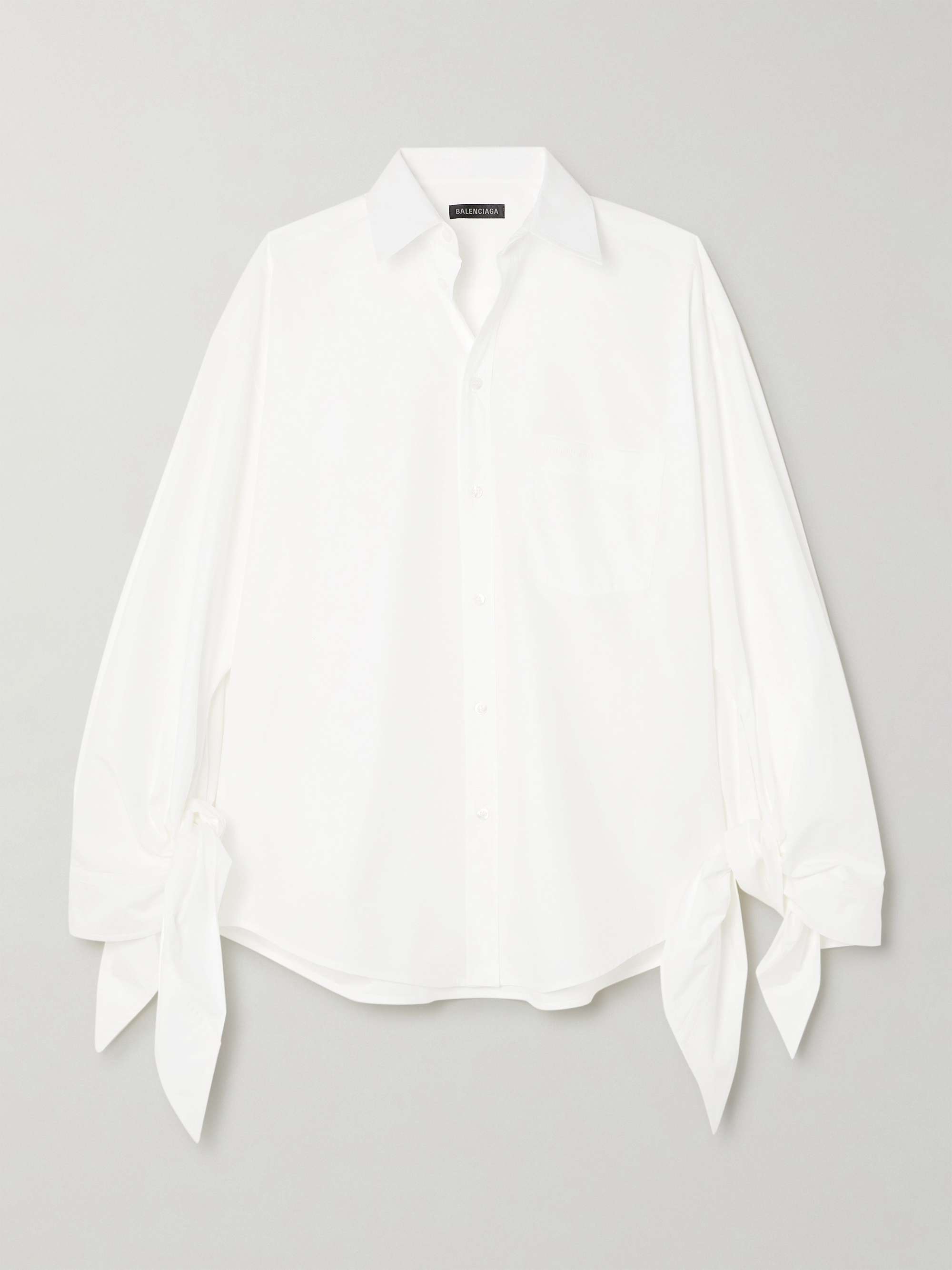 Oversized knotted cotton-poplin shirt view