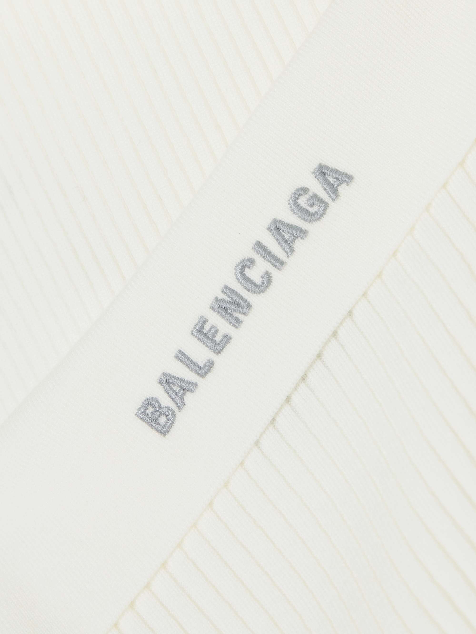 Embroidered ribbed wool-blend polo shirt view