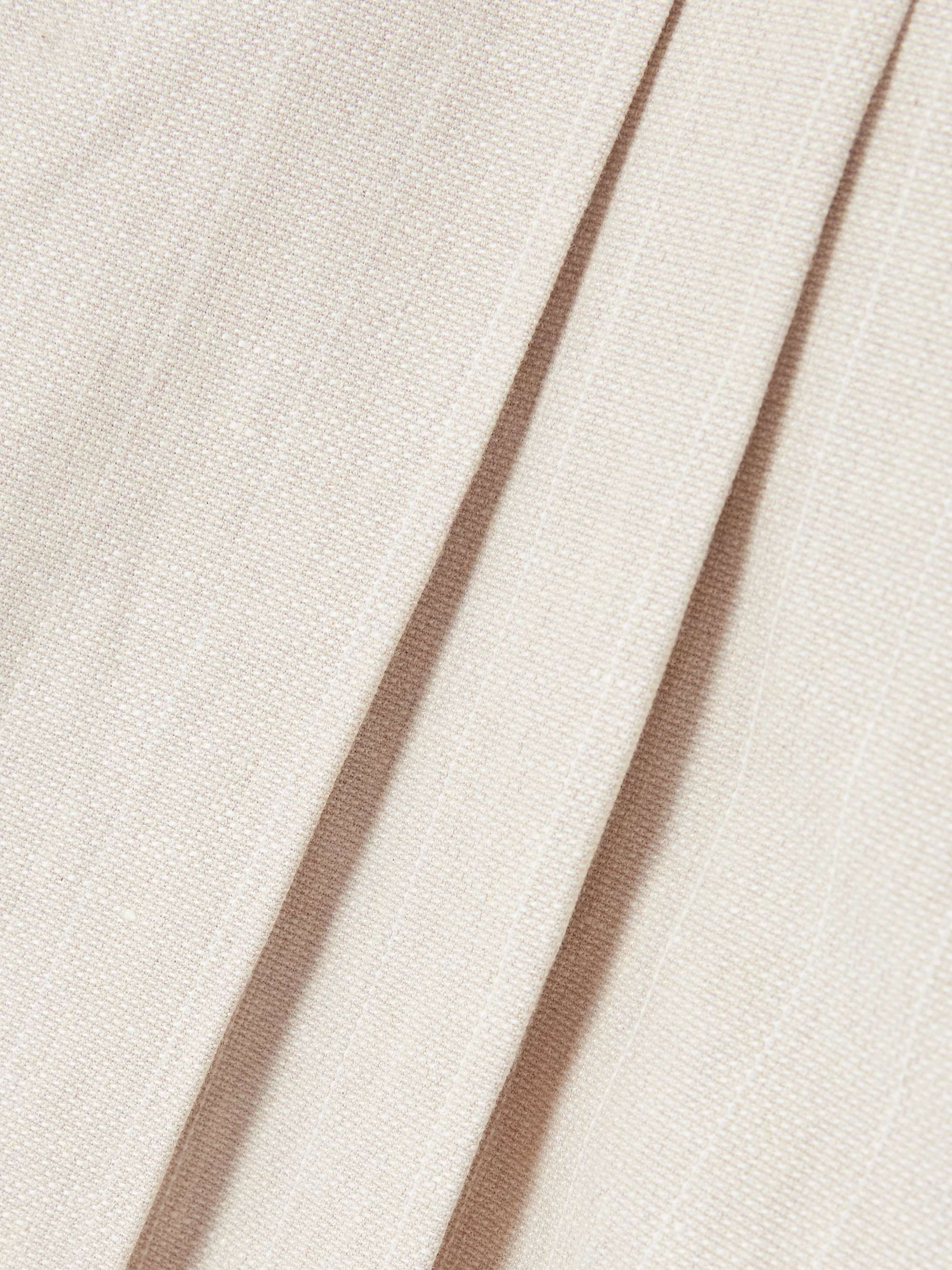 Pleated linen-blend canvas shorts view