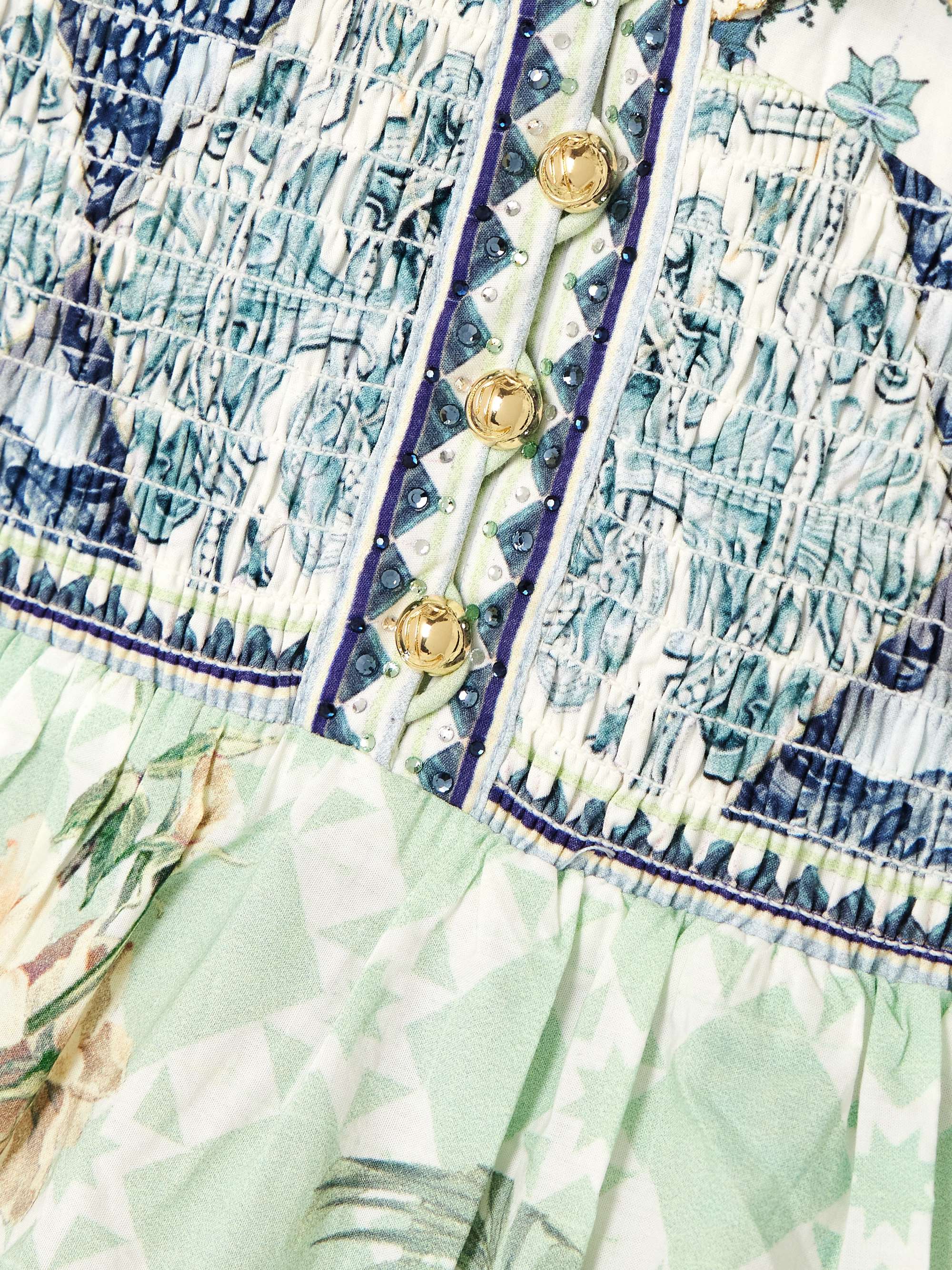 Cutout ruffled printed organic cotton mini dress view