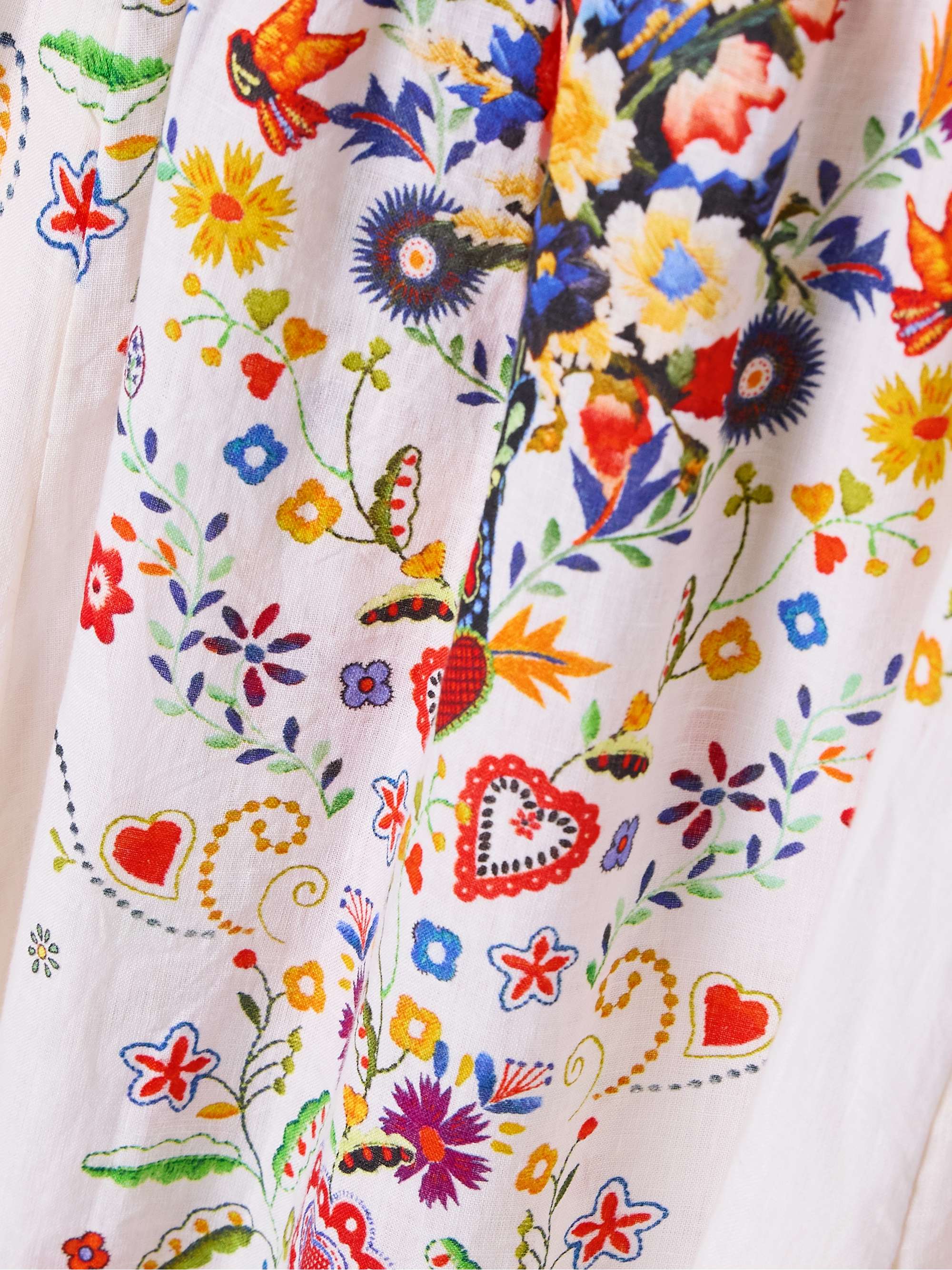Crystal-embellished printed linen maxi dress view
