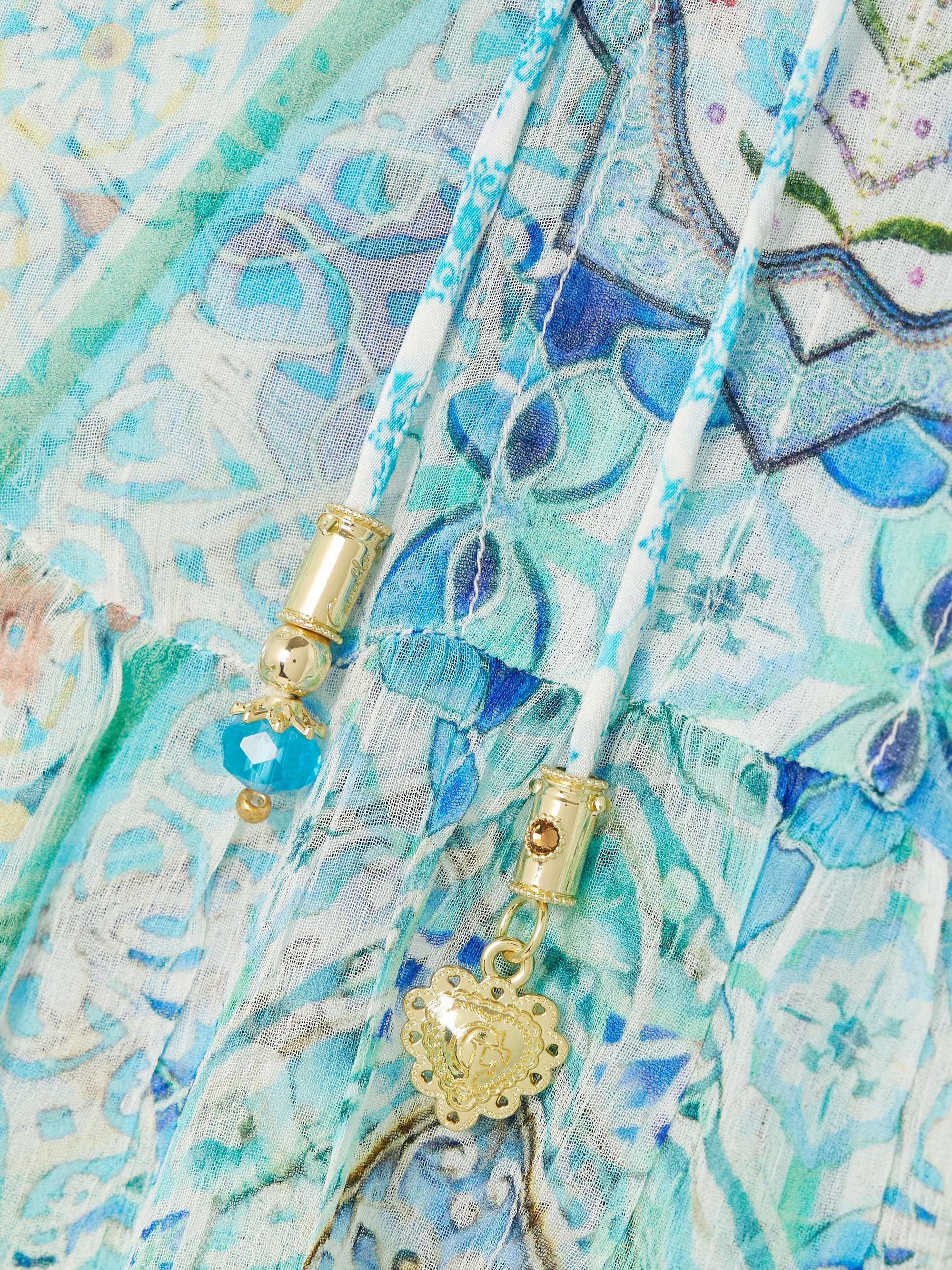 Embellished tiered printed silk-crepon maxi dress view