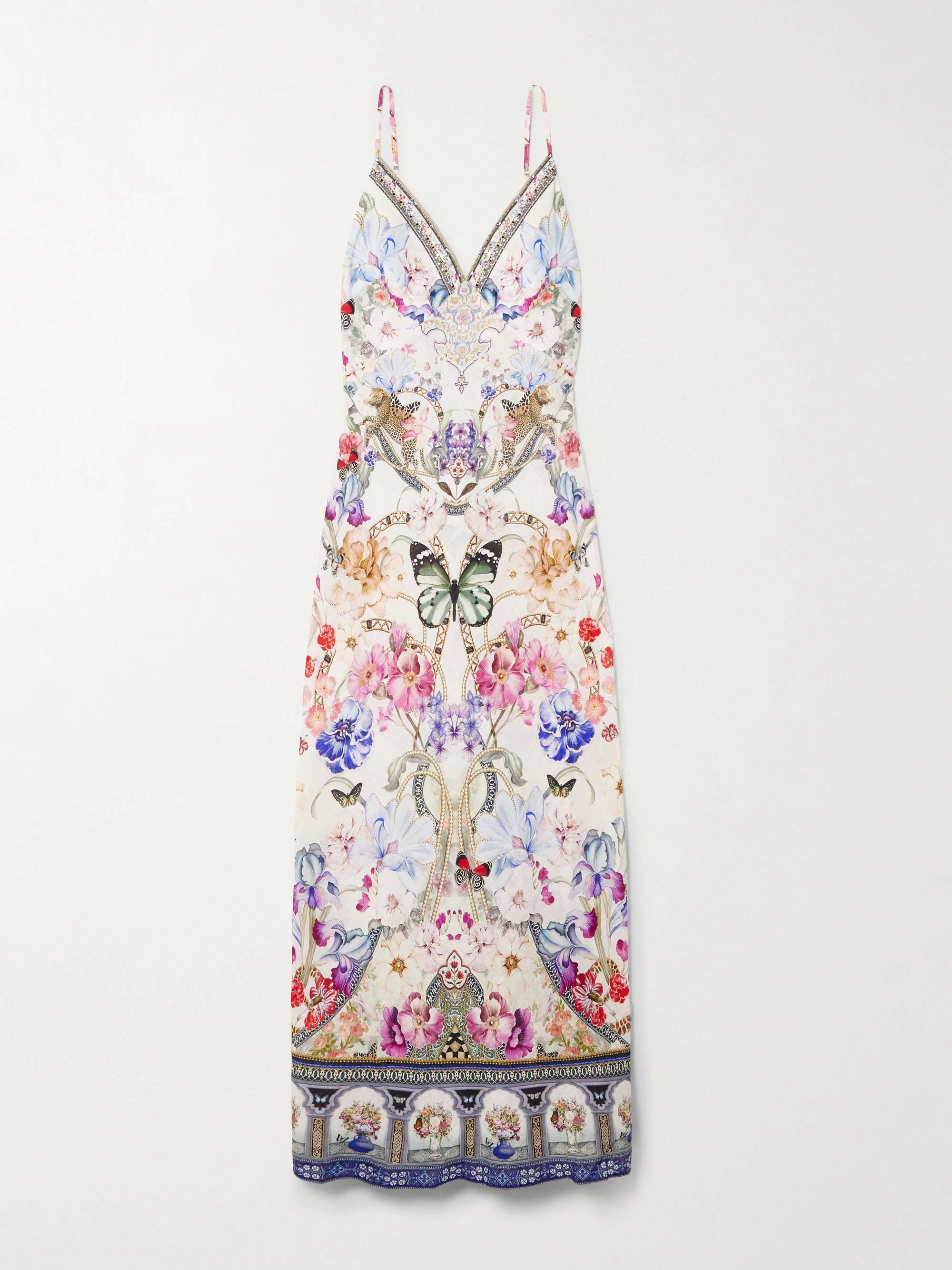 Monserate Magic crystal-embellished floral-print linen maxi dress view