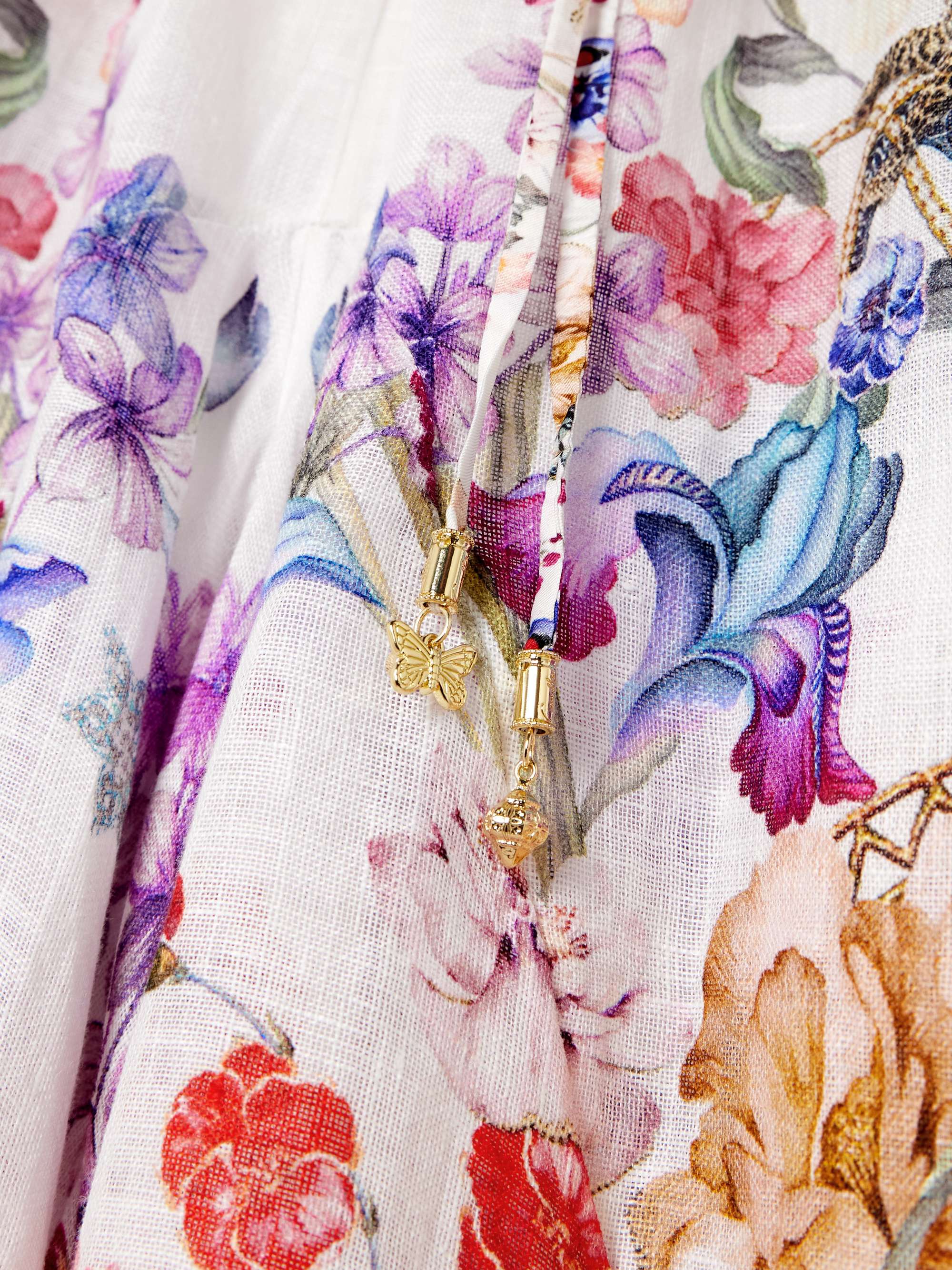 Monserrate Magic embellished printed linen tapered pants view