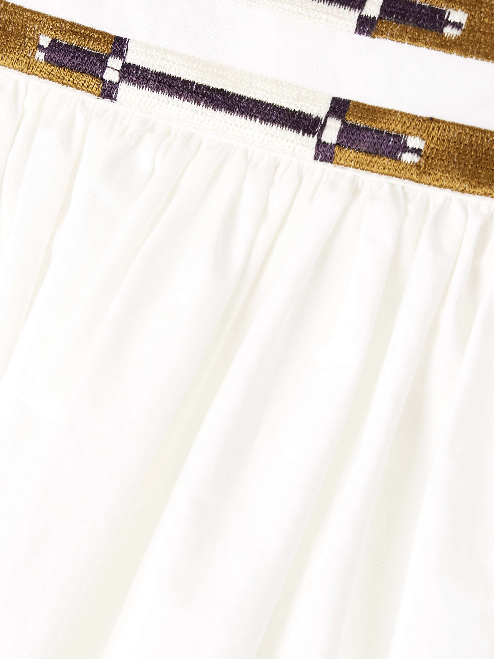 Ombretta gathered embroidered cotton-blend poplin maxi skirt view