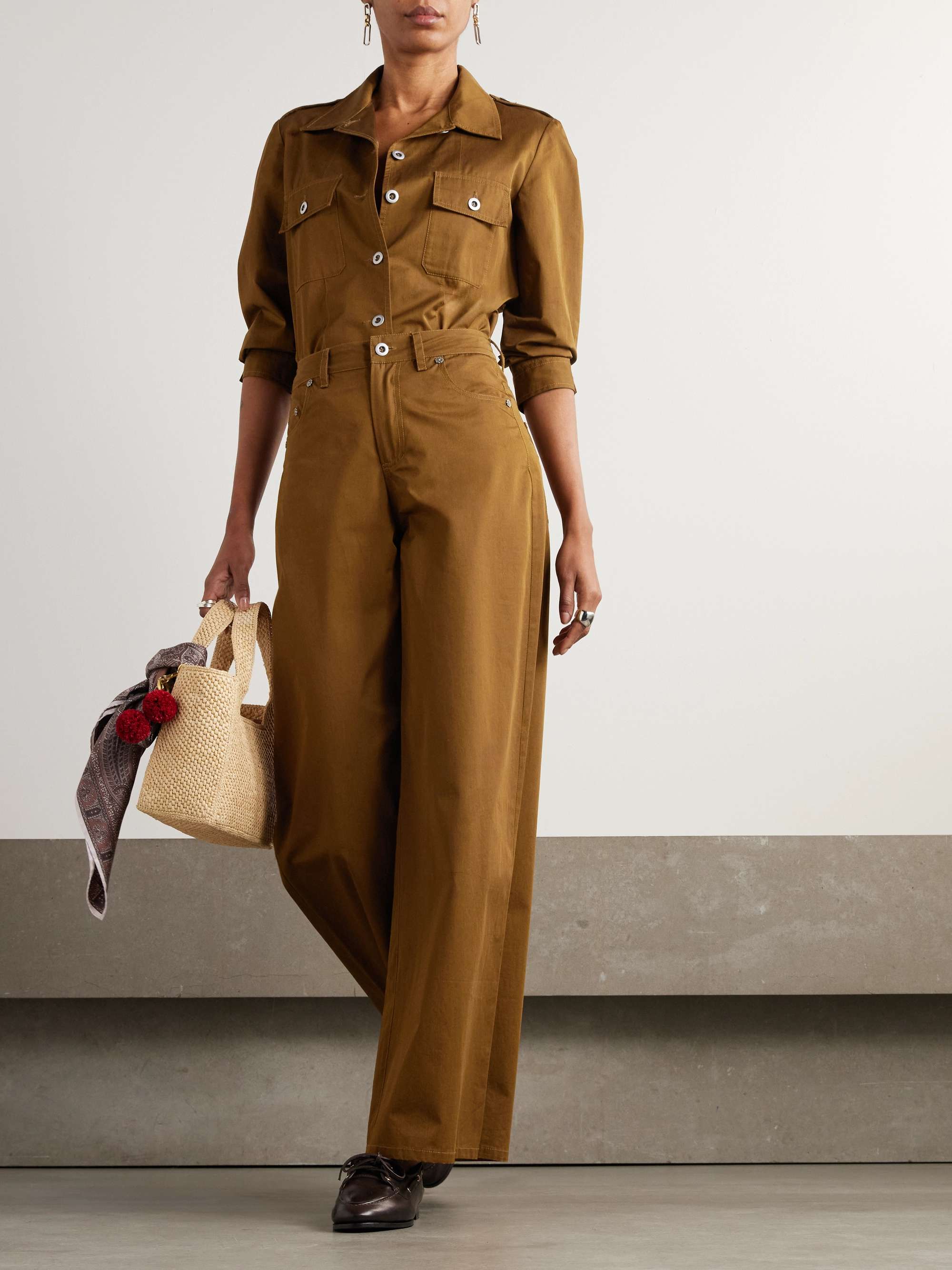 Nadia silk-twill wide-leg pants view