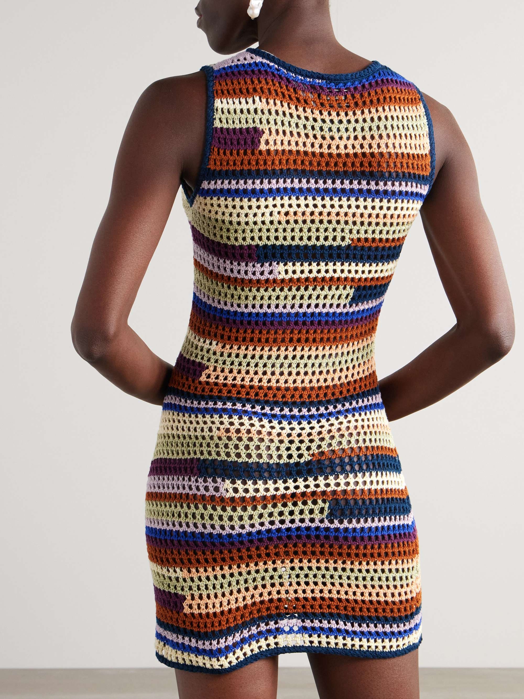 Spondylus open-knit organic cotton mini dress view