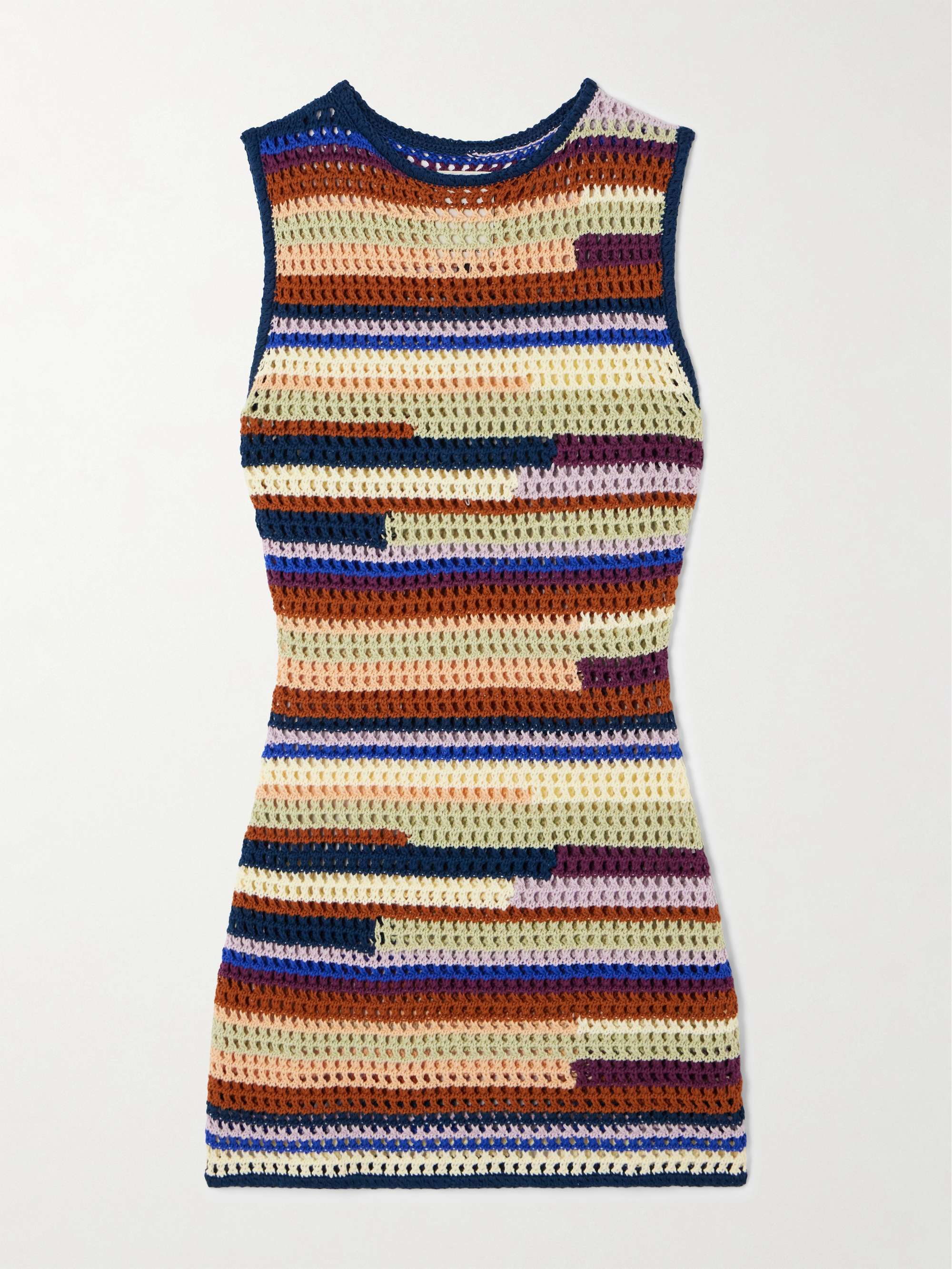 Spondylus open-knit organic cotton mini dress view