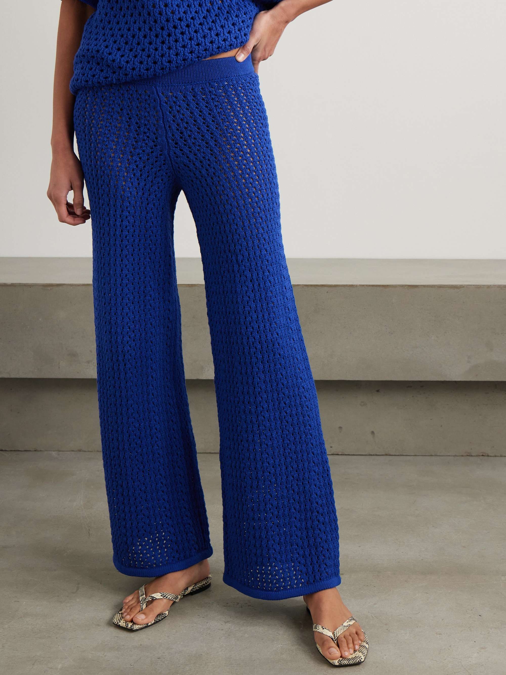 Espina crocheted cotton flared pants view
