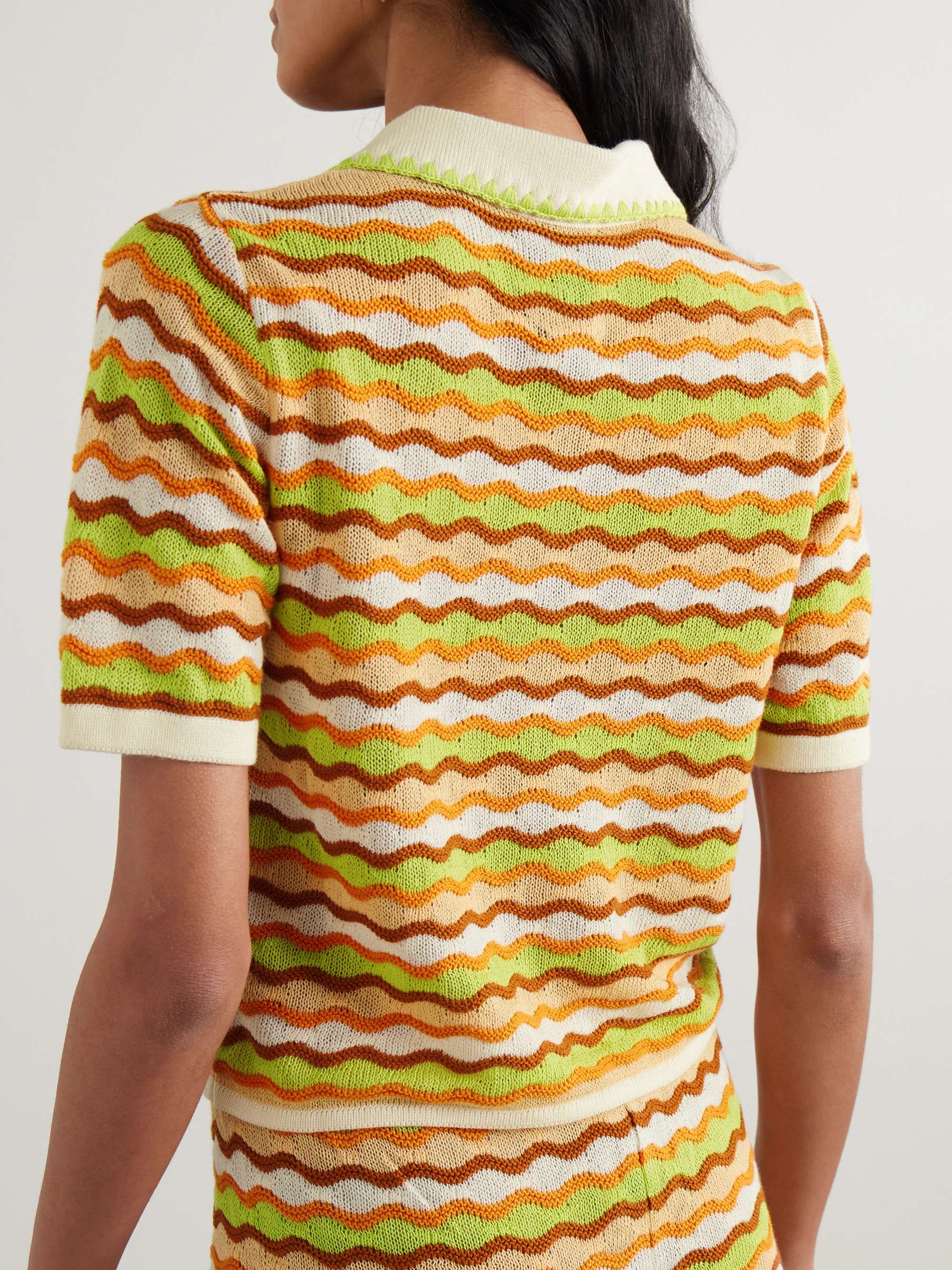 Mullu striped cotton polo shirt view