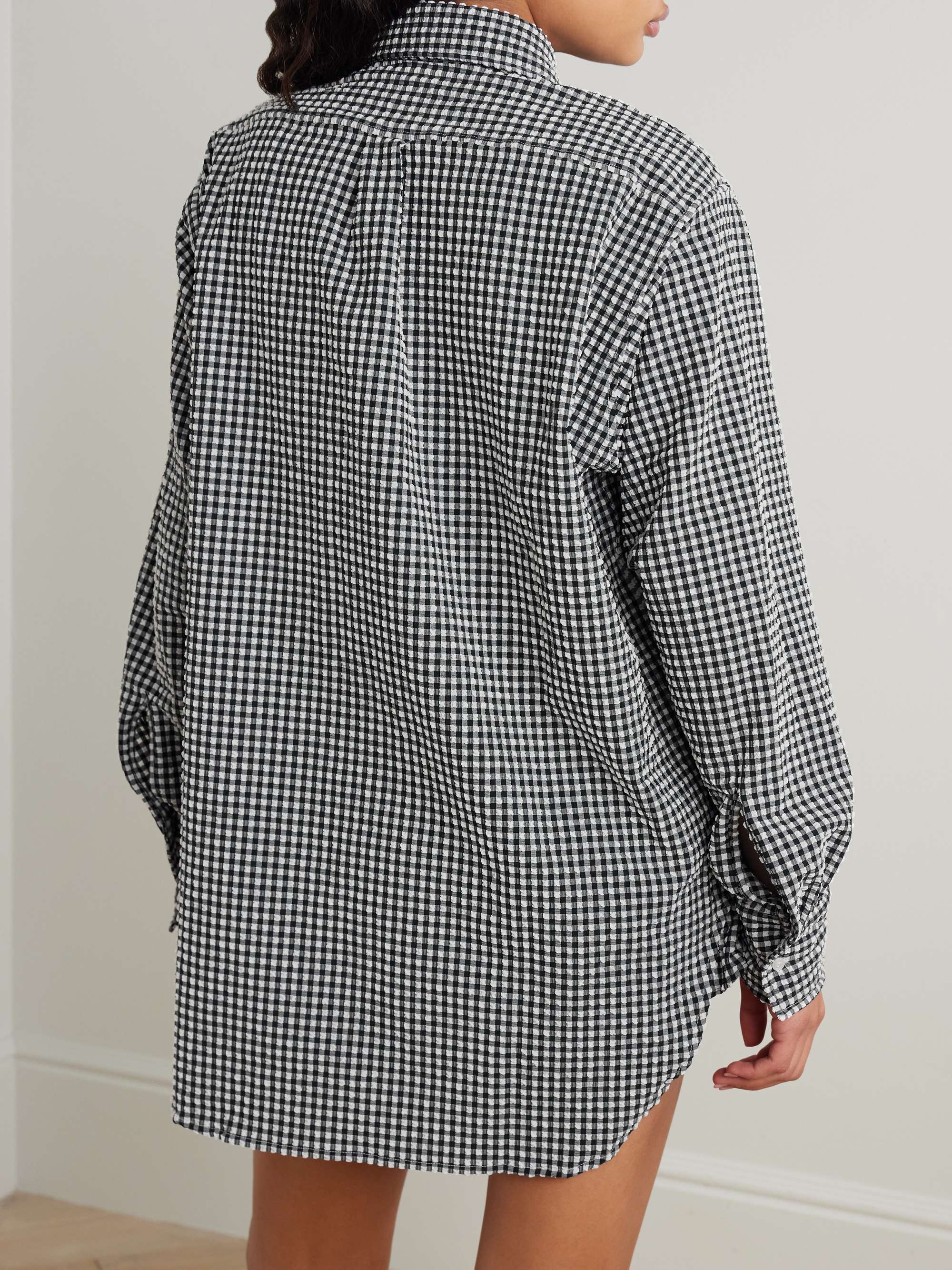 Gingham seersucker shirt view