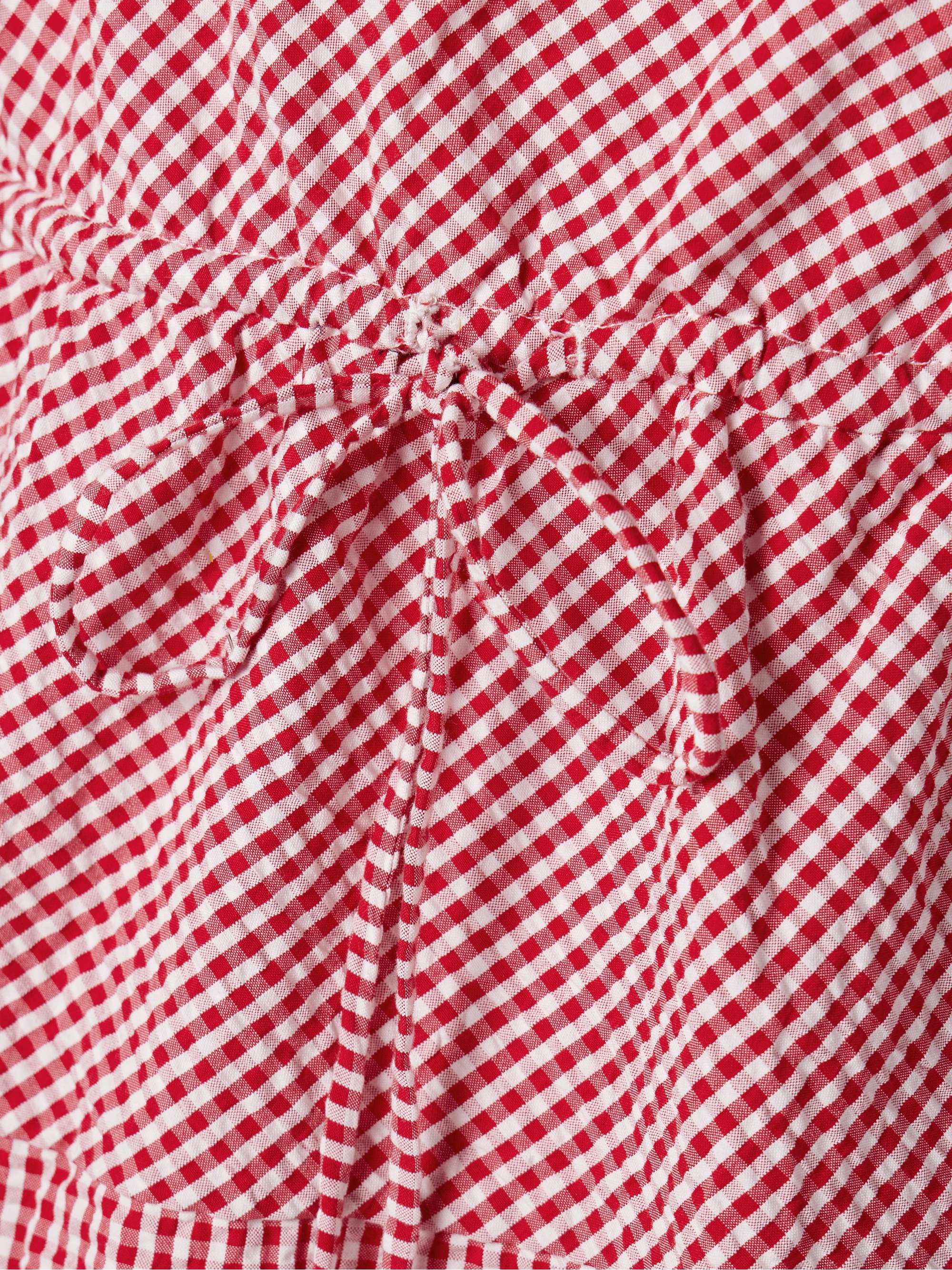 Off-the-shoulder gingham cotton-seersucker midi dress view