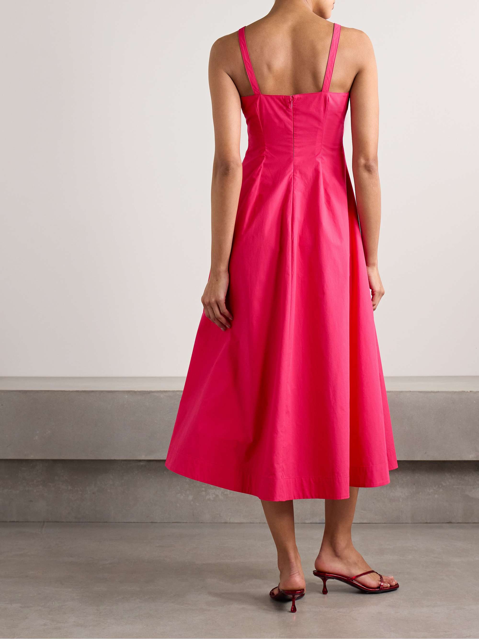 Pocktail cotton-poplin midi dress view