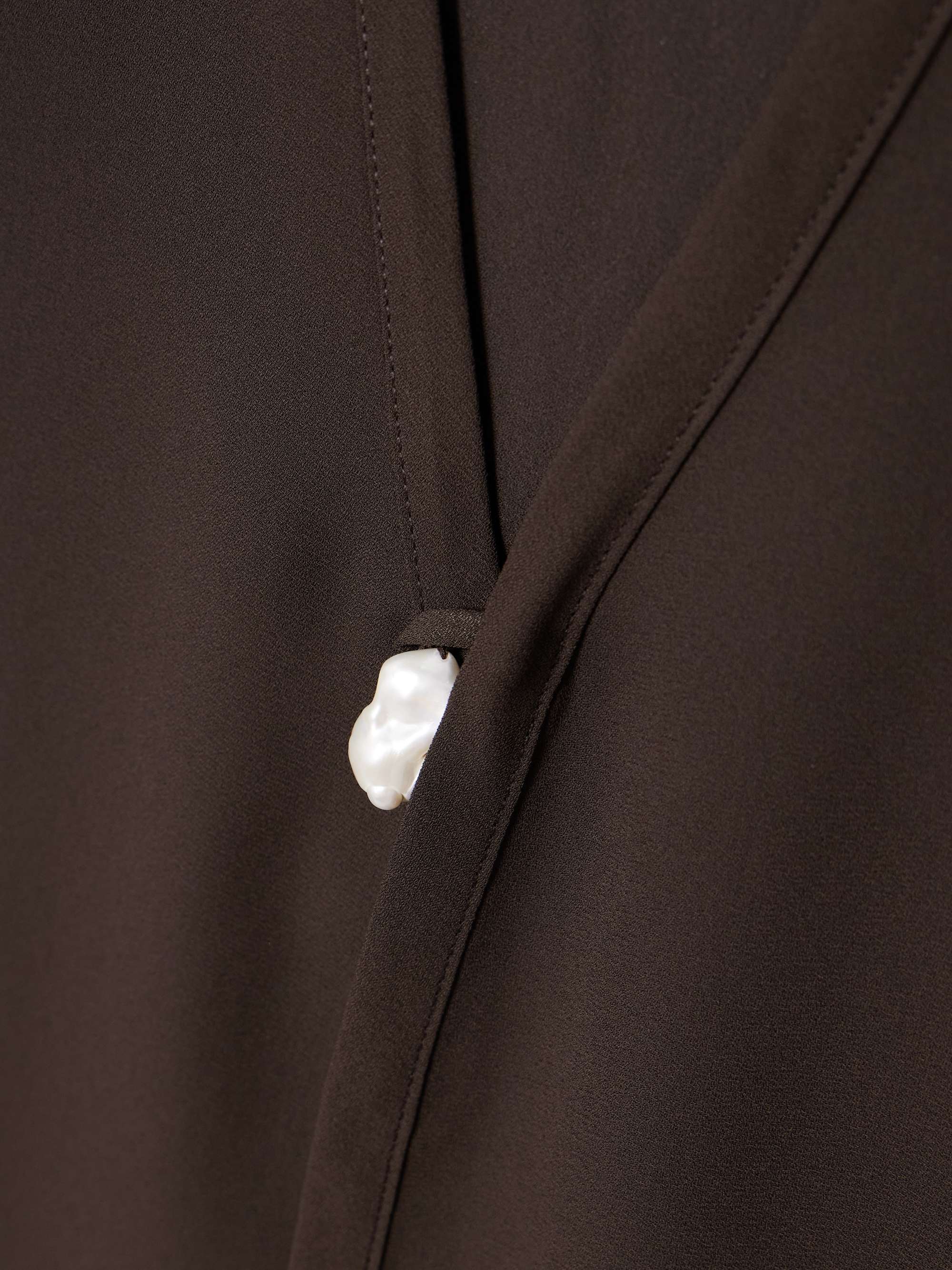 Nerea pearl-embellished recycled silk-georgette top view