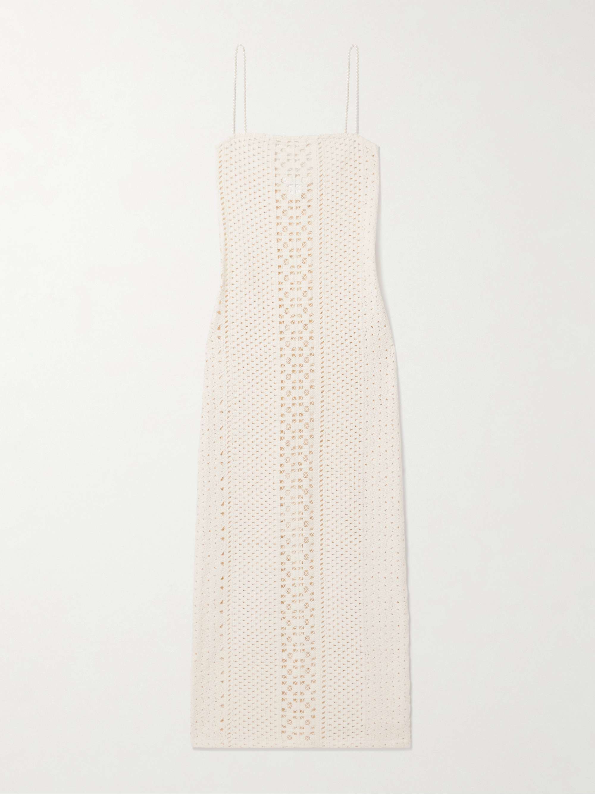 Playa pearl-embellished crocheted cotton maxi dress view