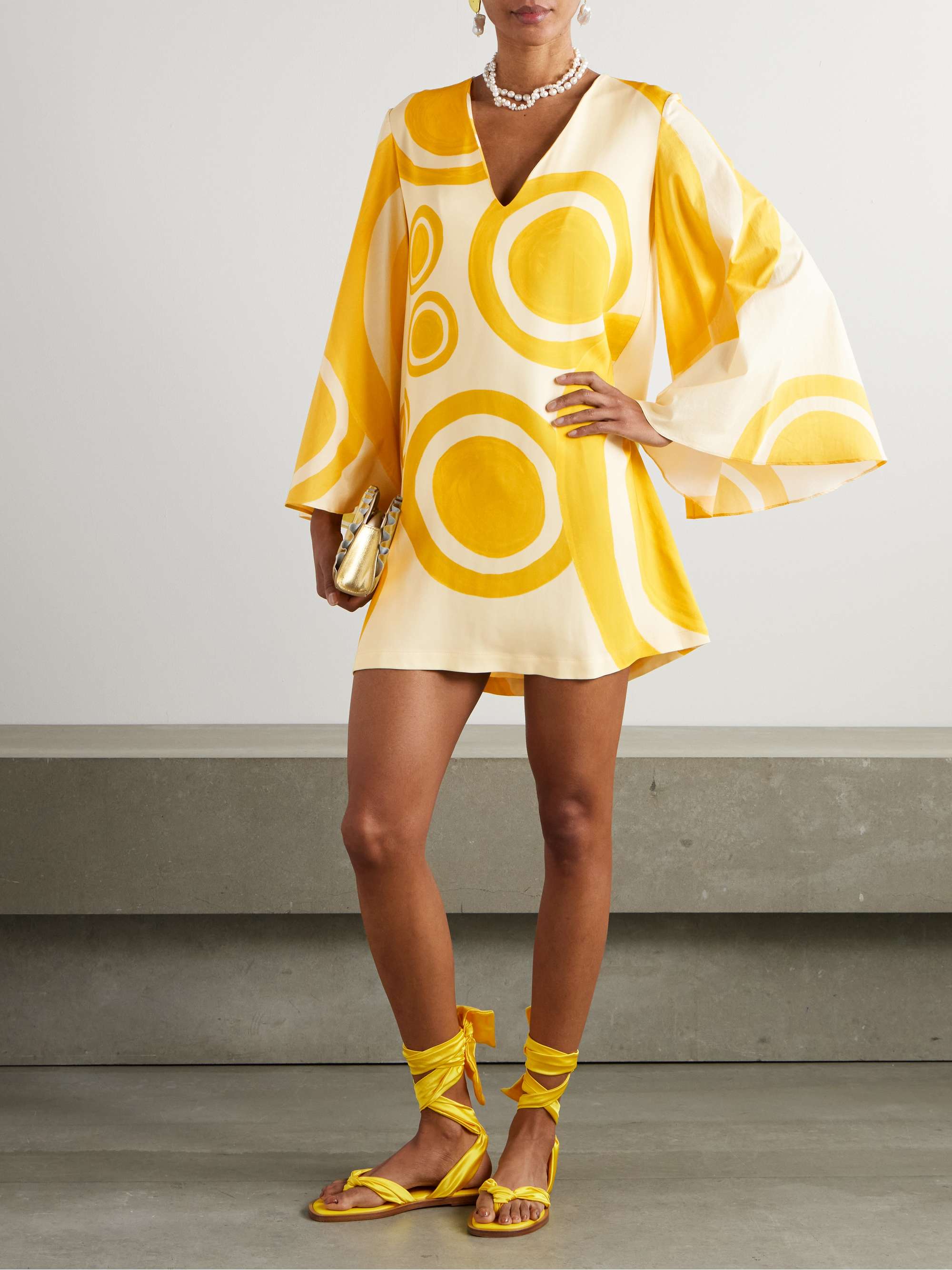 Heros printed crepe de chine mini dress view