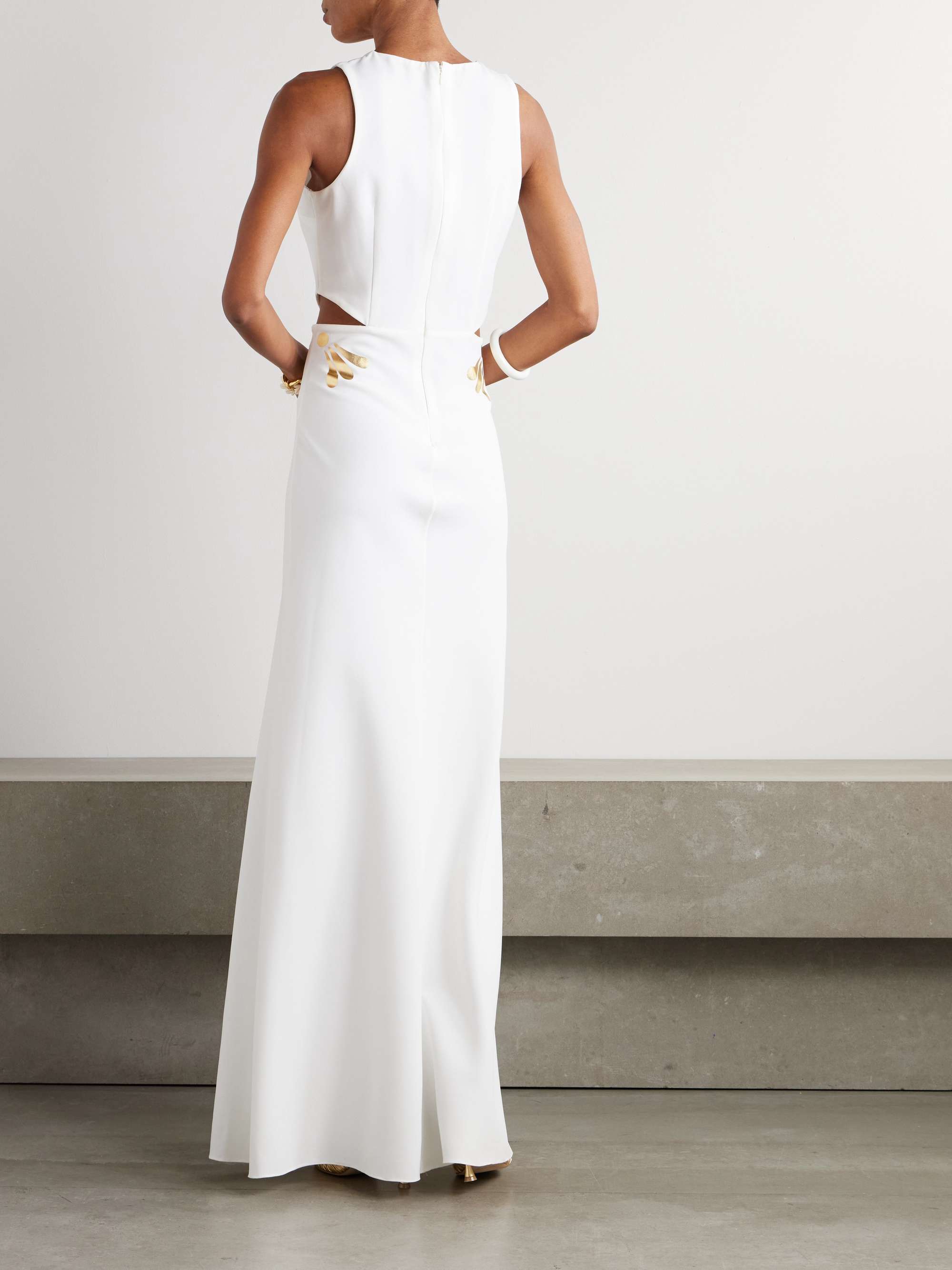 Kallos cutout printed crepe maxi dress view