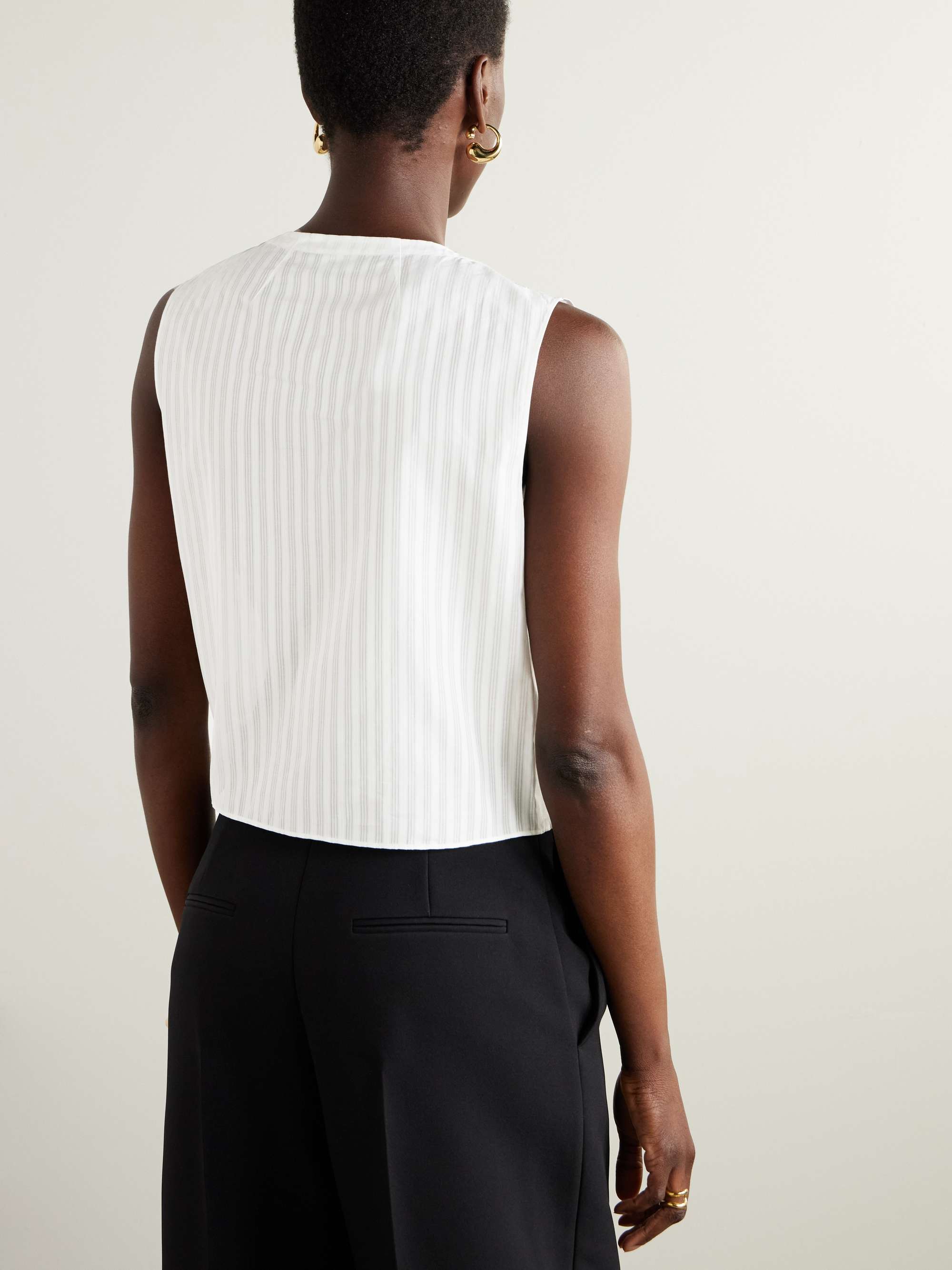 Striped cotton-voile blouse view