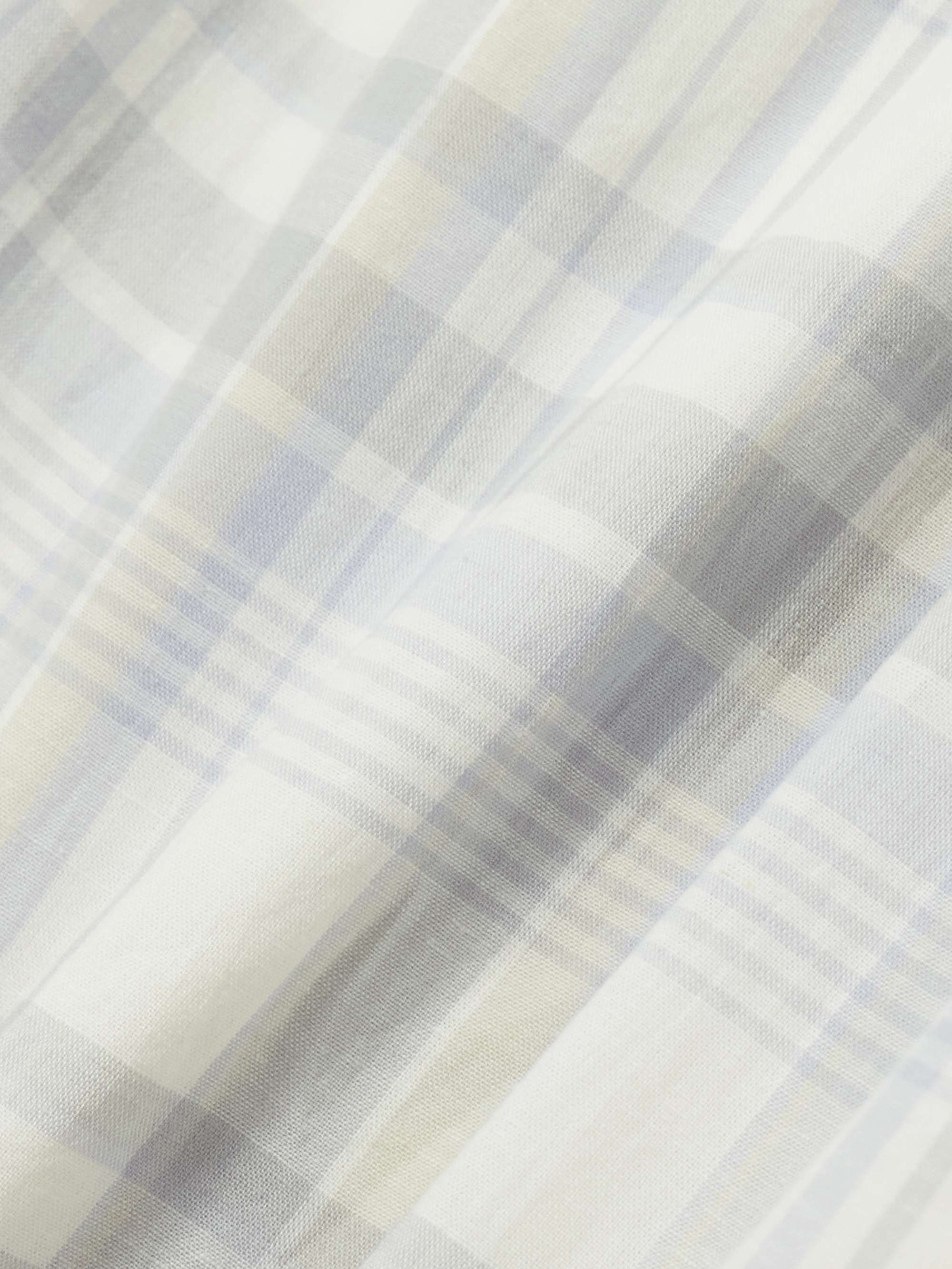 Checked cotton and linen-blend mini dress view