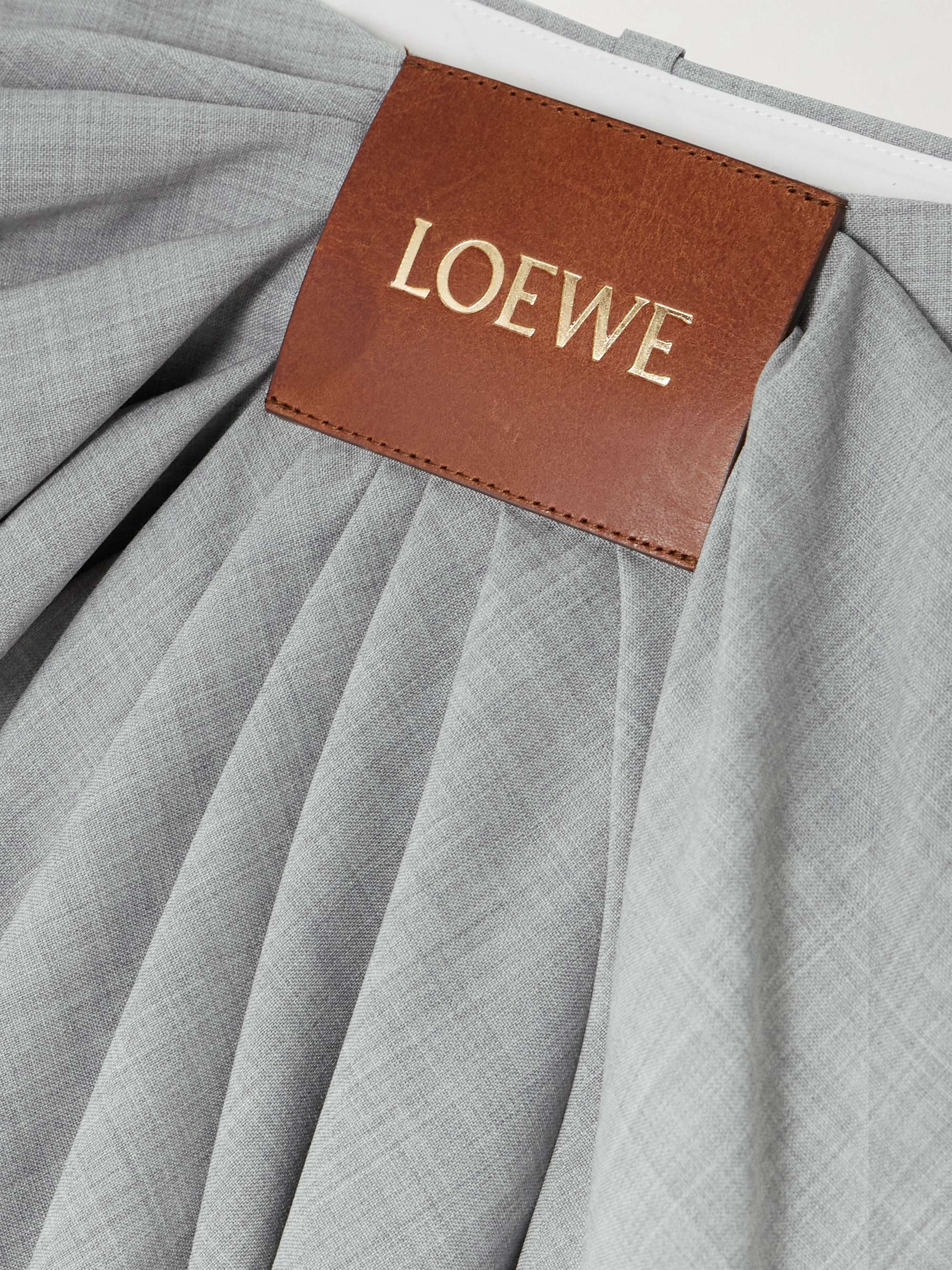 Paneled draped mélange wool pants view