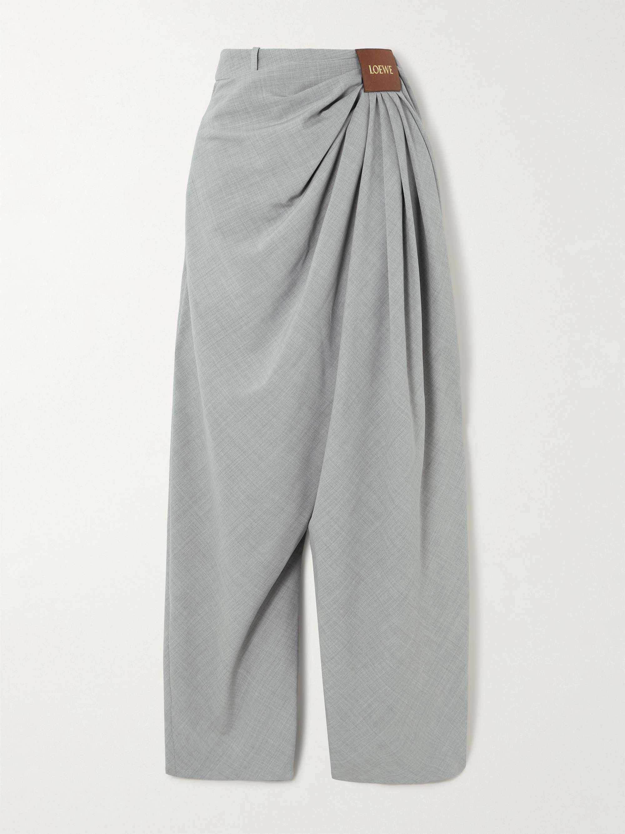 Paneled draped mélange wool pants view
