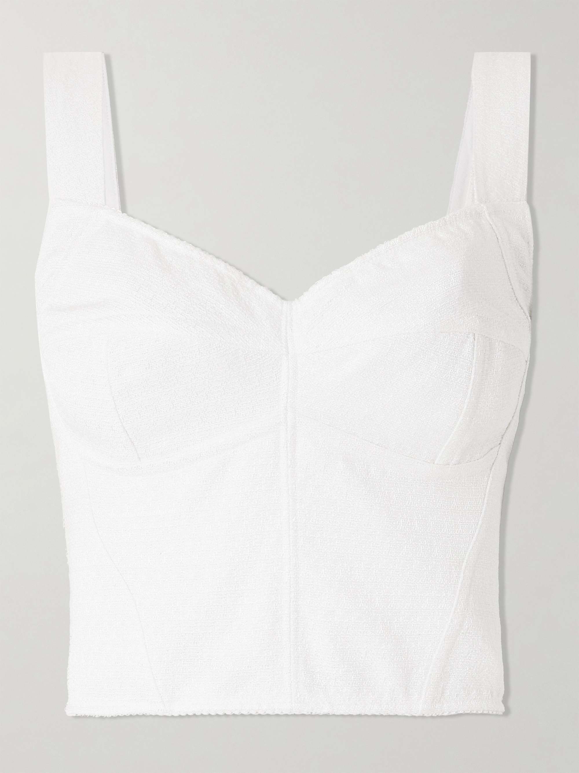 Cropped matelassé top view