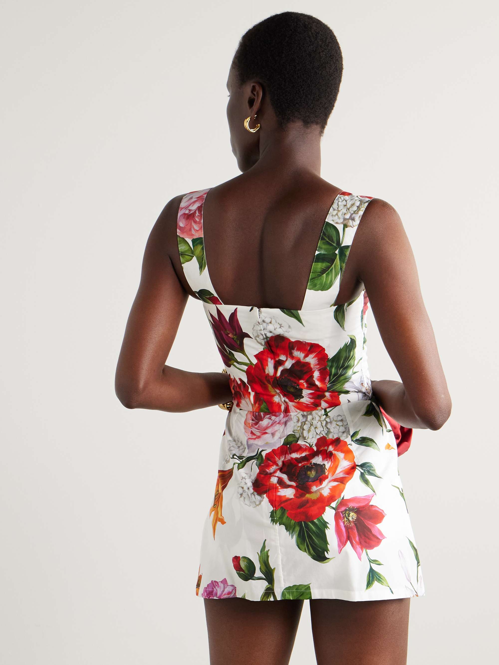 Floral-print cotton-poplin mini dress view