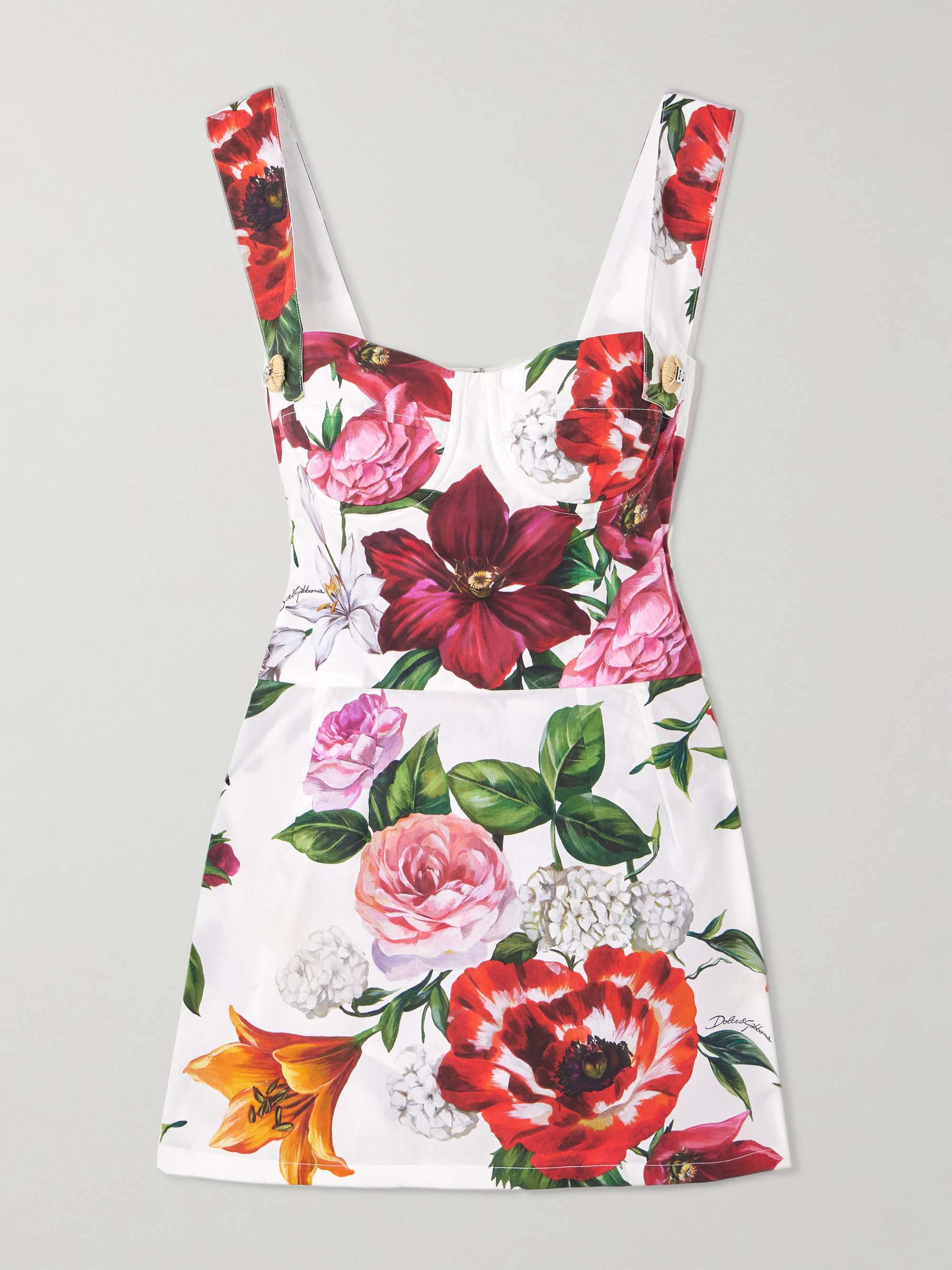 Floral-print cotton-poplin mini dress view