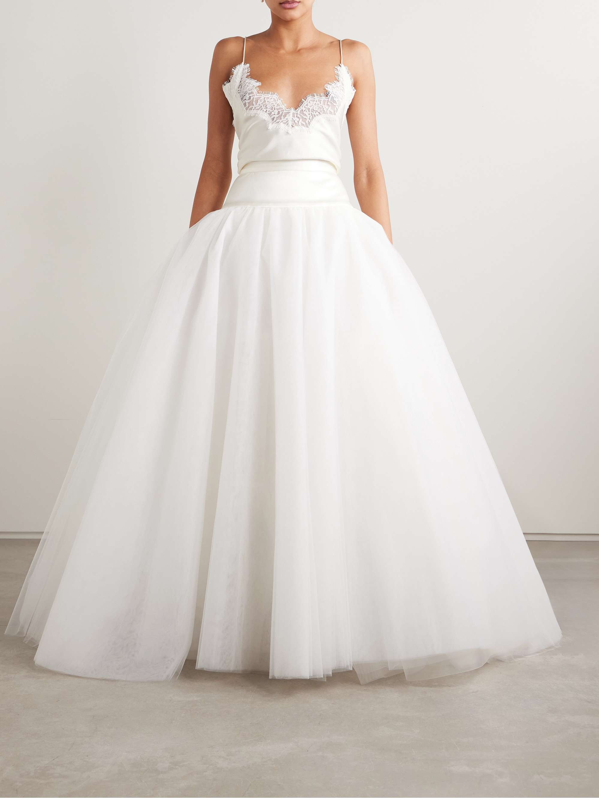 Joe Petticoat satin-trimmed tulle and crinoline maxi skirt view