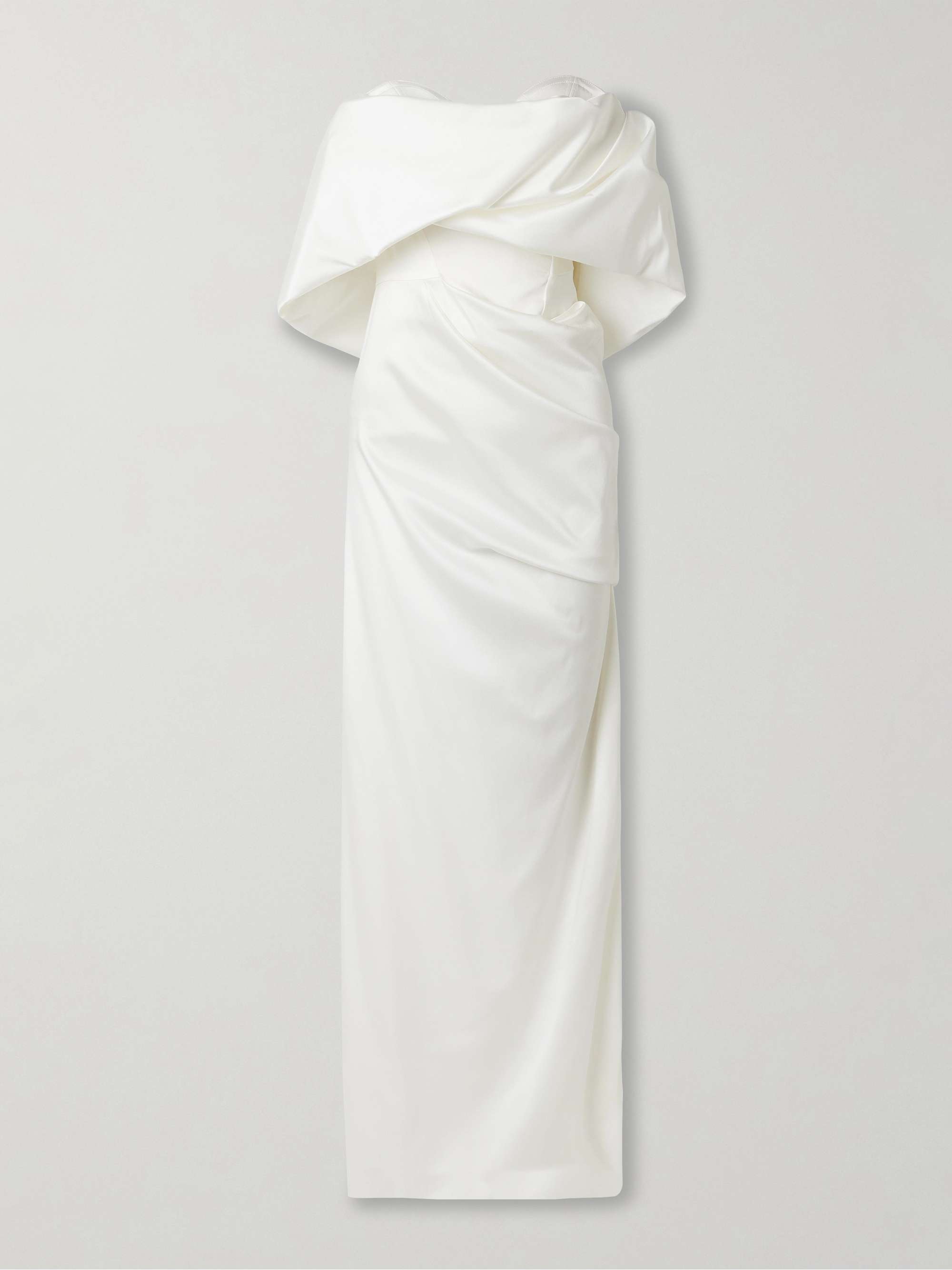 Sybyl off-the-shoulder draped satin gown view