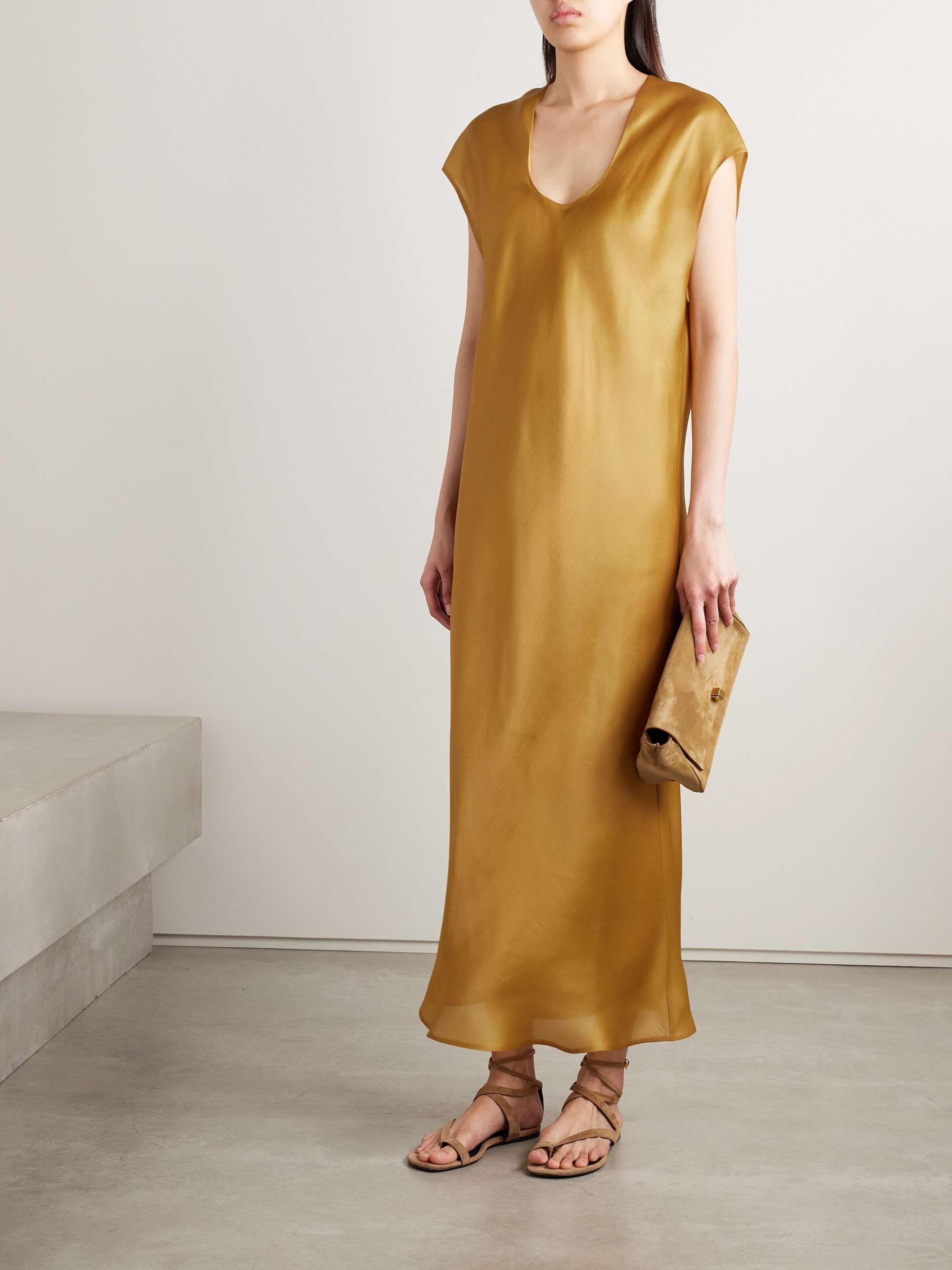 Darby silk-organza midi dress view