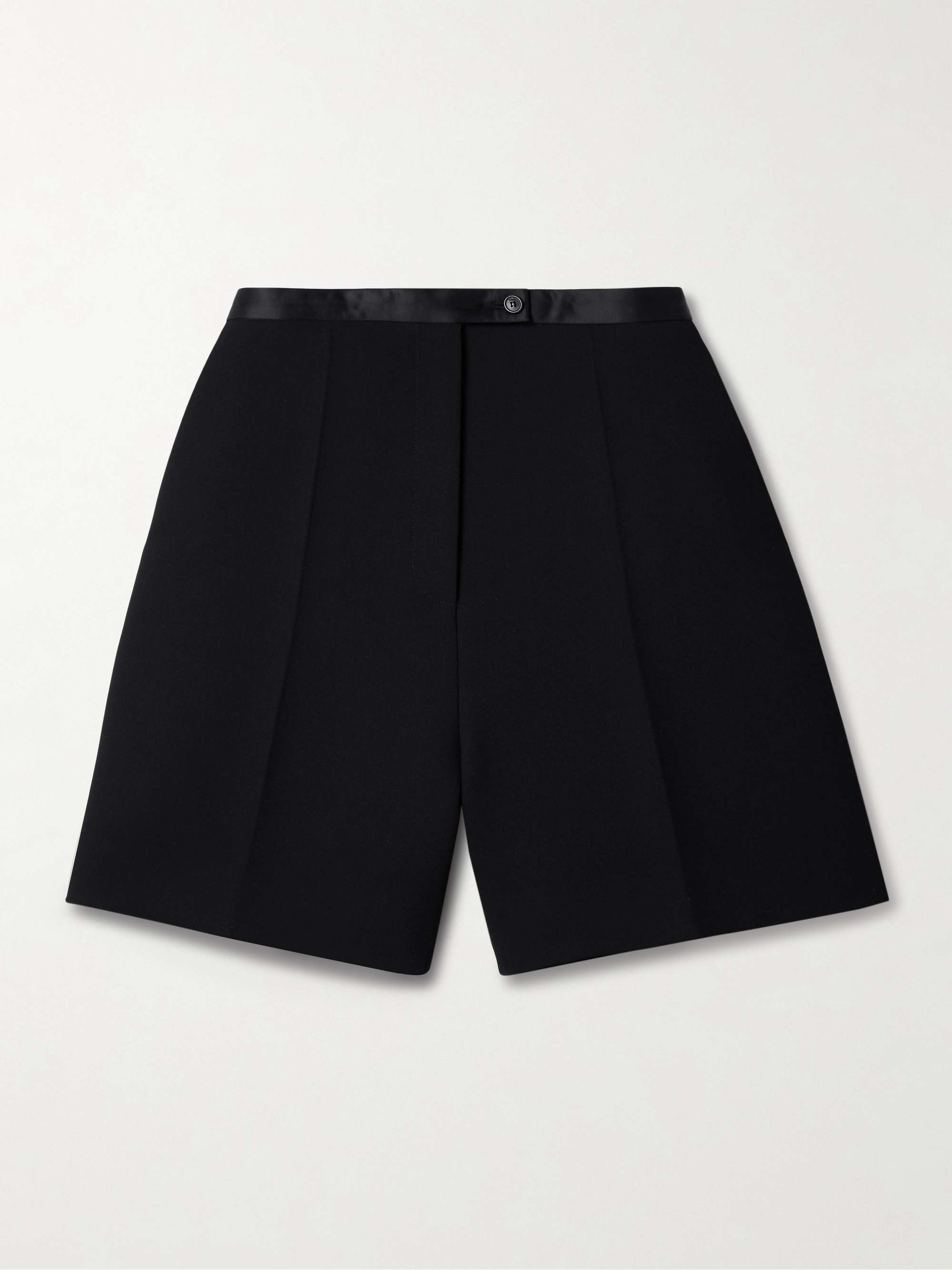 Micha satin-trimmed crepe shorts view