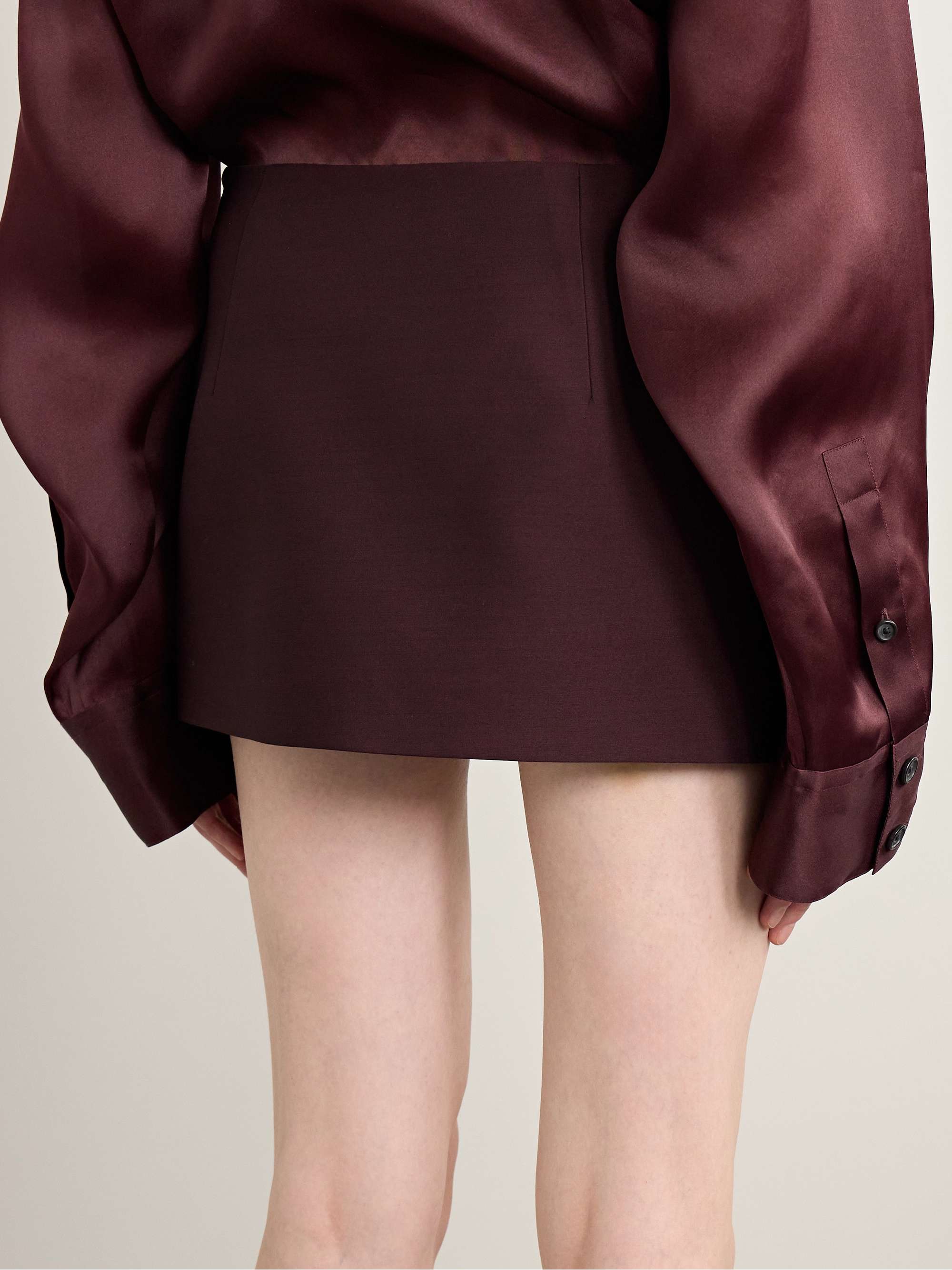 Jett wool and silk-blend crepe mini skirt view