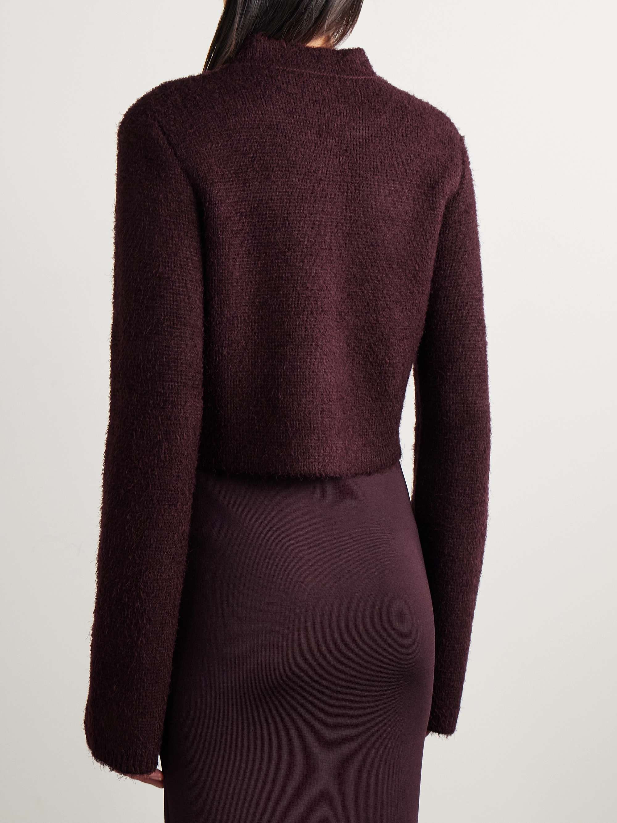 Ello brushed silk and cashmere-blend cardigan view