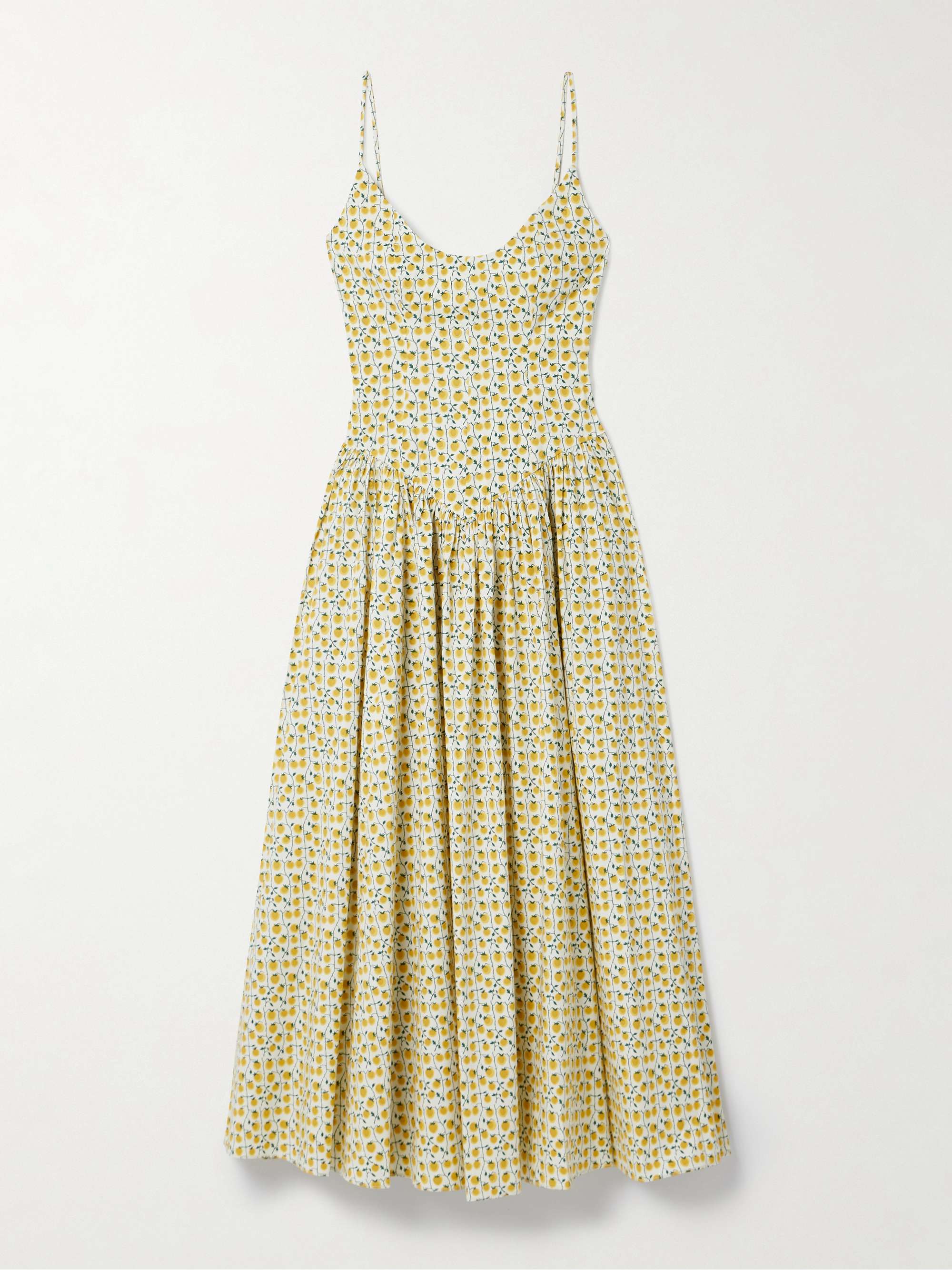 Dena pleated printed cotton-blend poplin maxi dress view