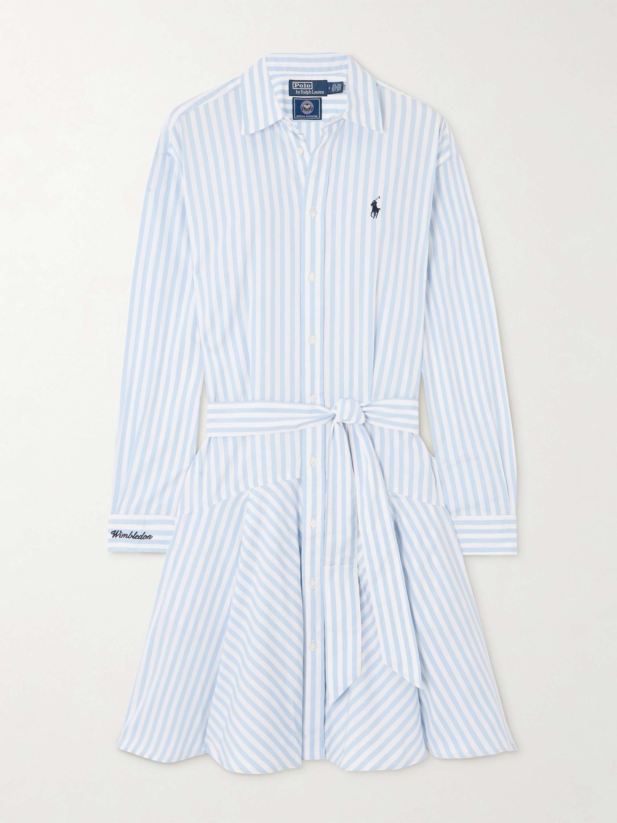 + Wimbledon belted striped cotton-poplin mini dress view