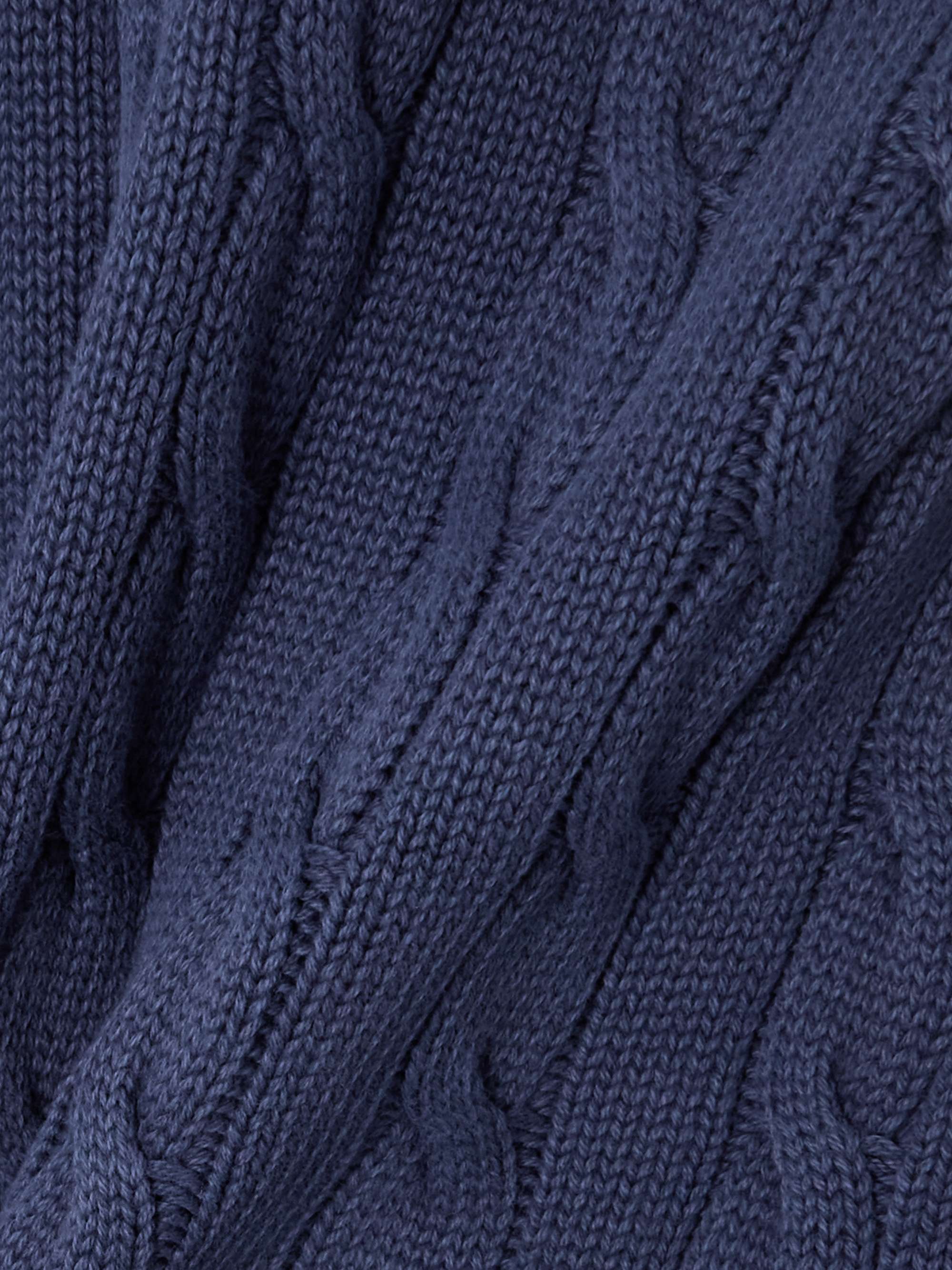 Cable-knit cotton polo shirt view