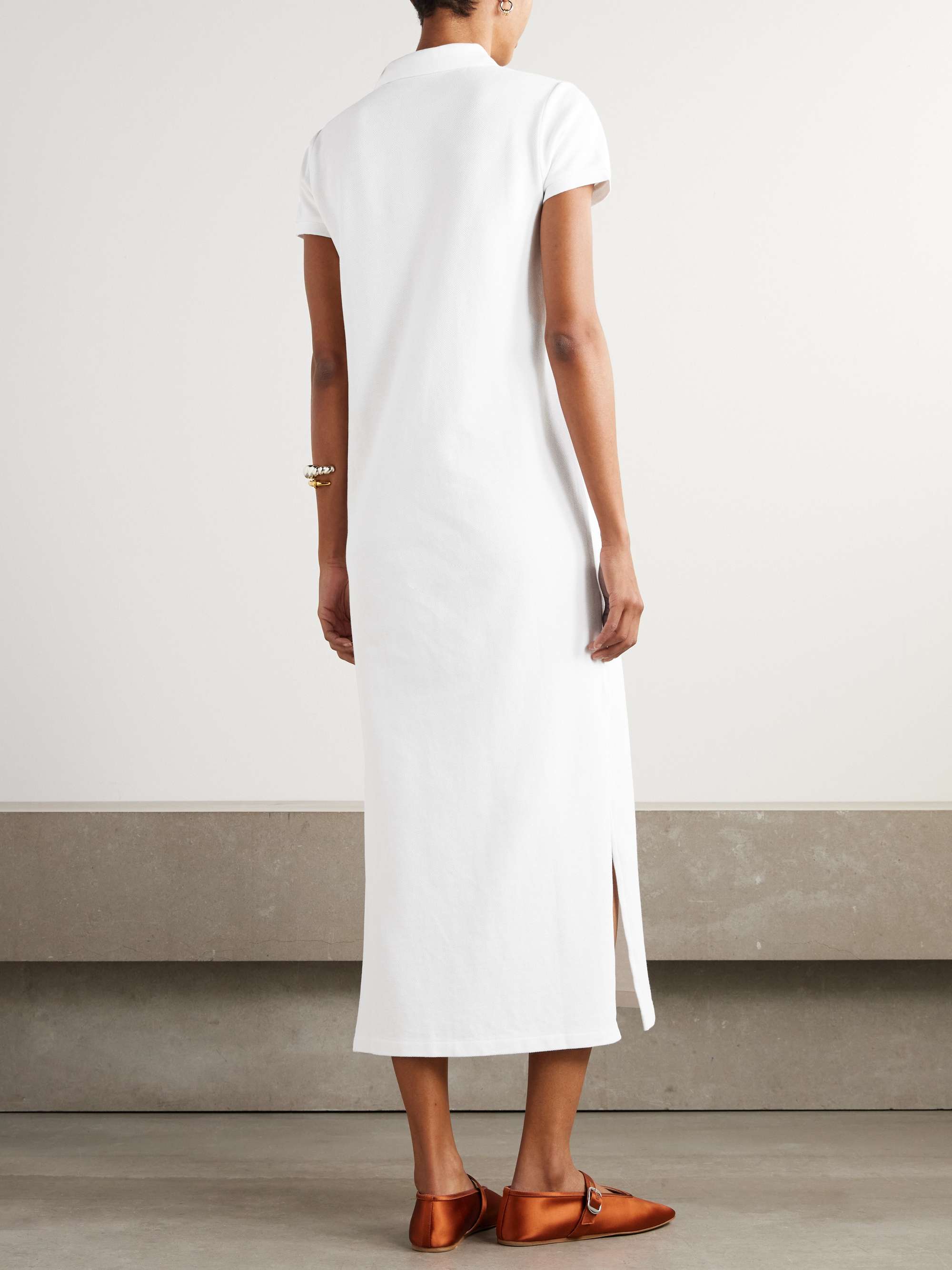 Embroidered cotton-piqué maxi dress view