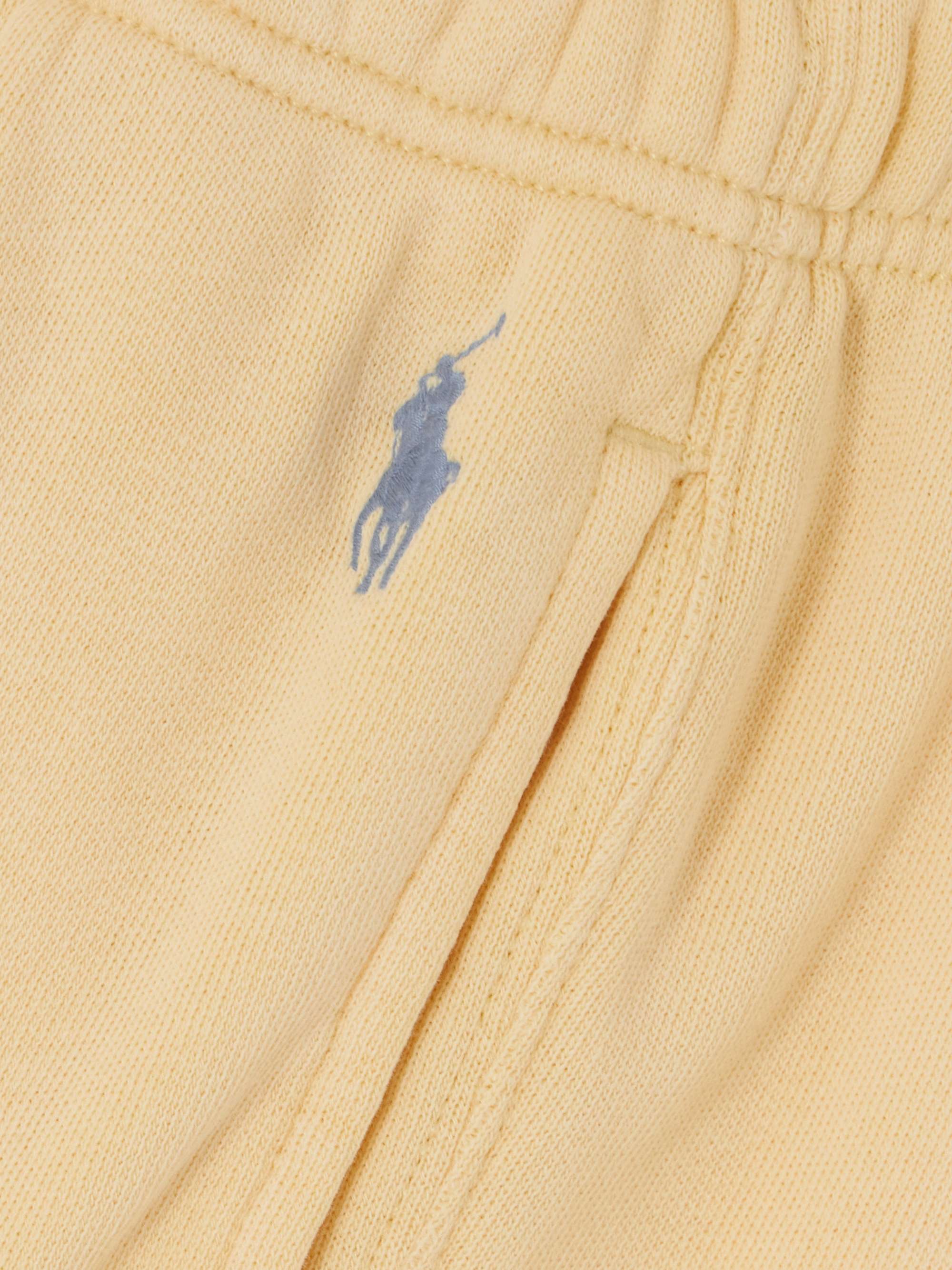 Embroidered cotton-blend jersey track pants view