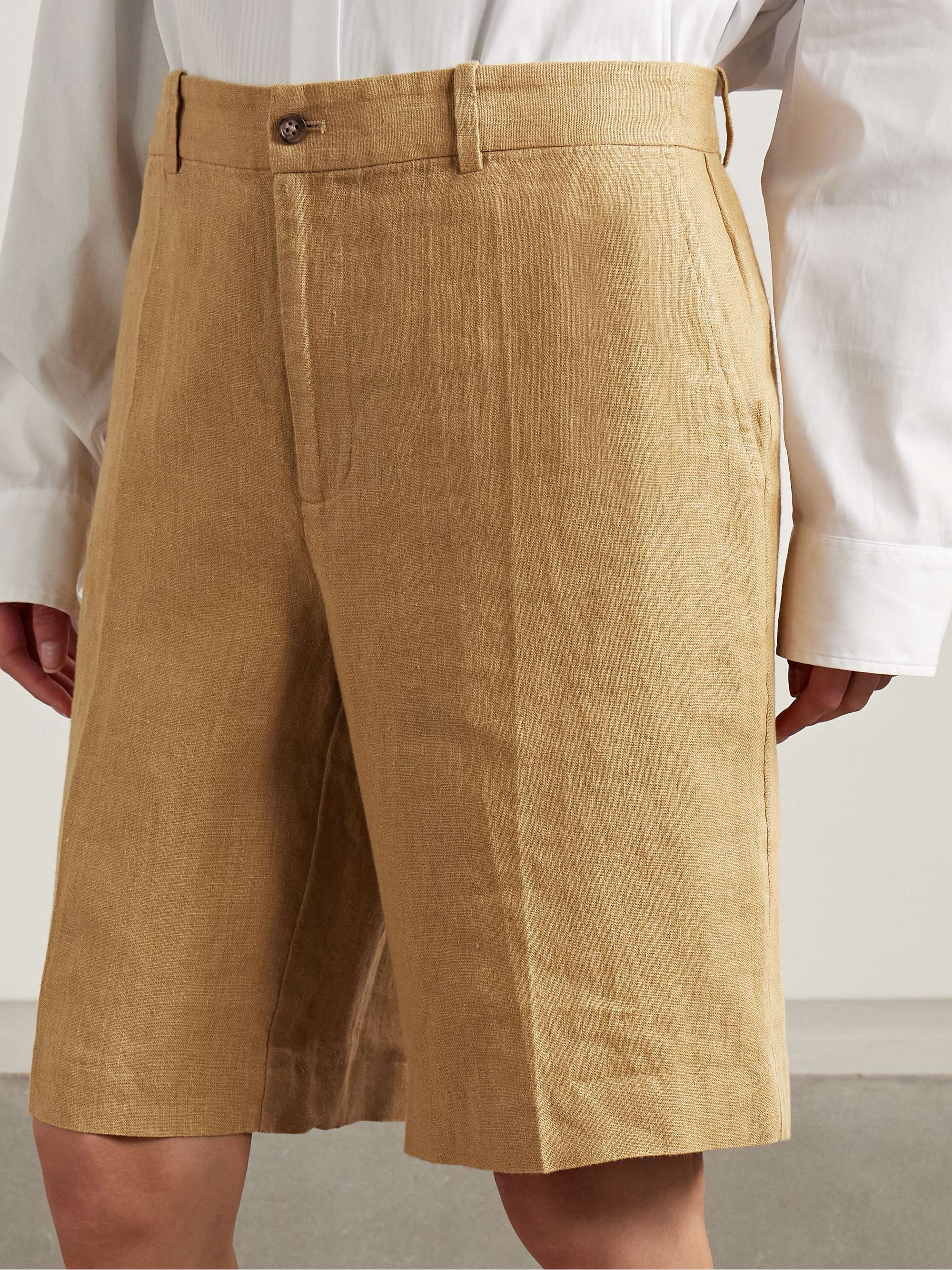 Long linen shorts view