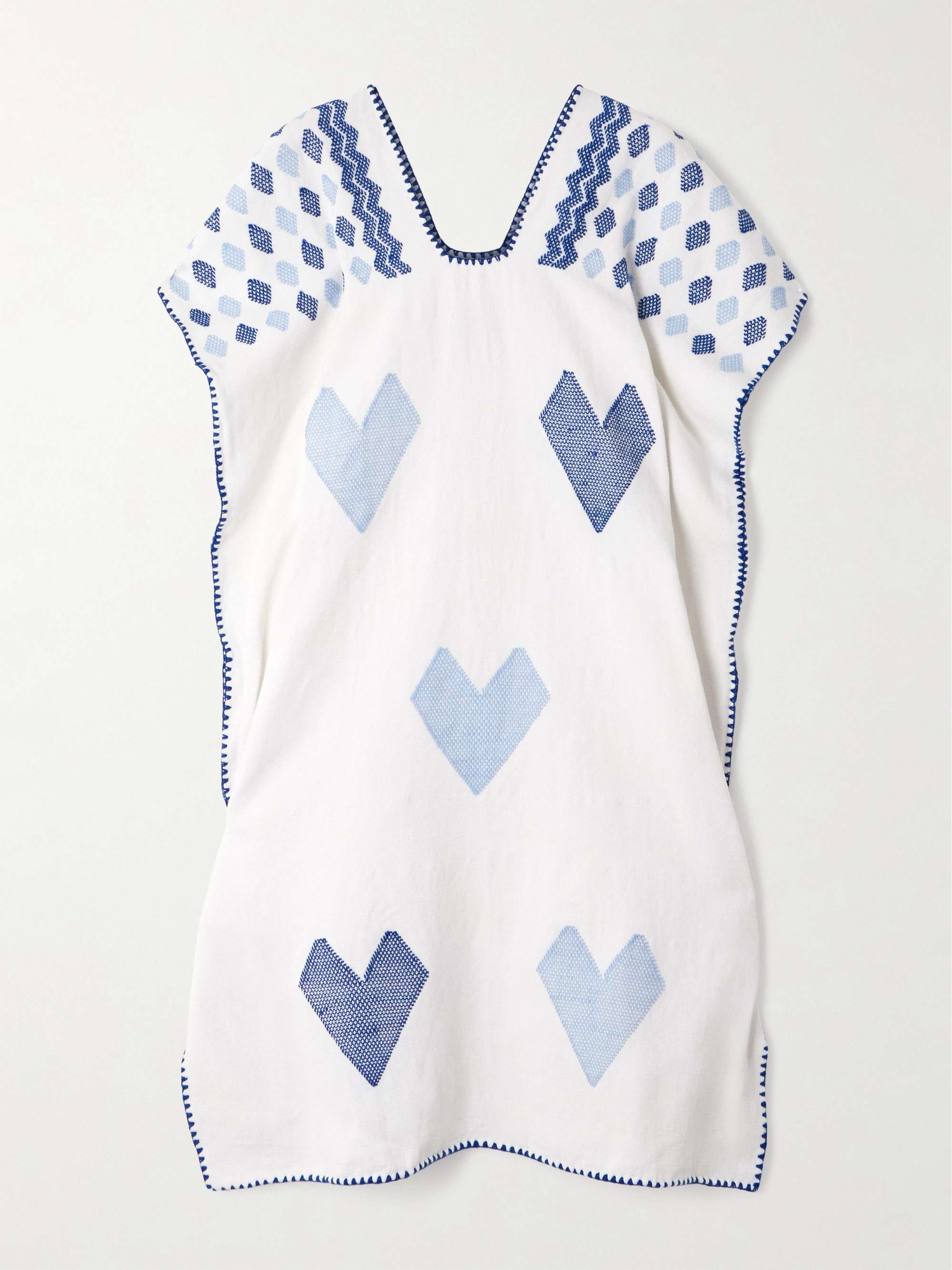 Embroidered cotton huipil view