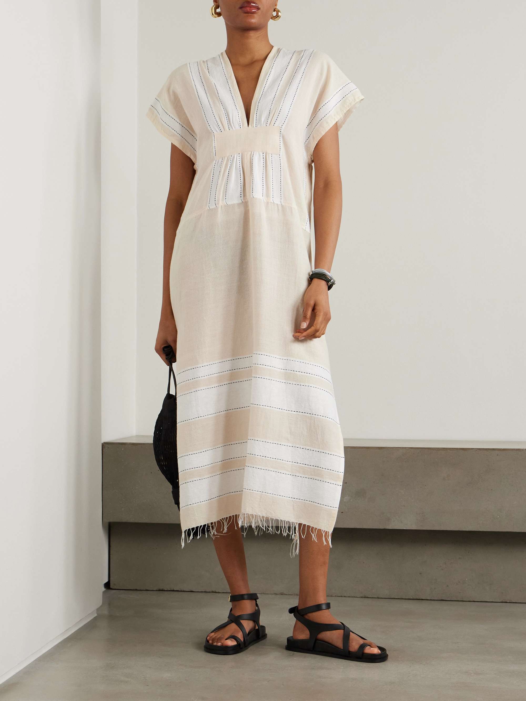 Gasira striped cotton-blend maxi dress view