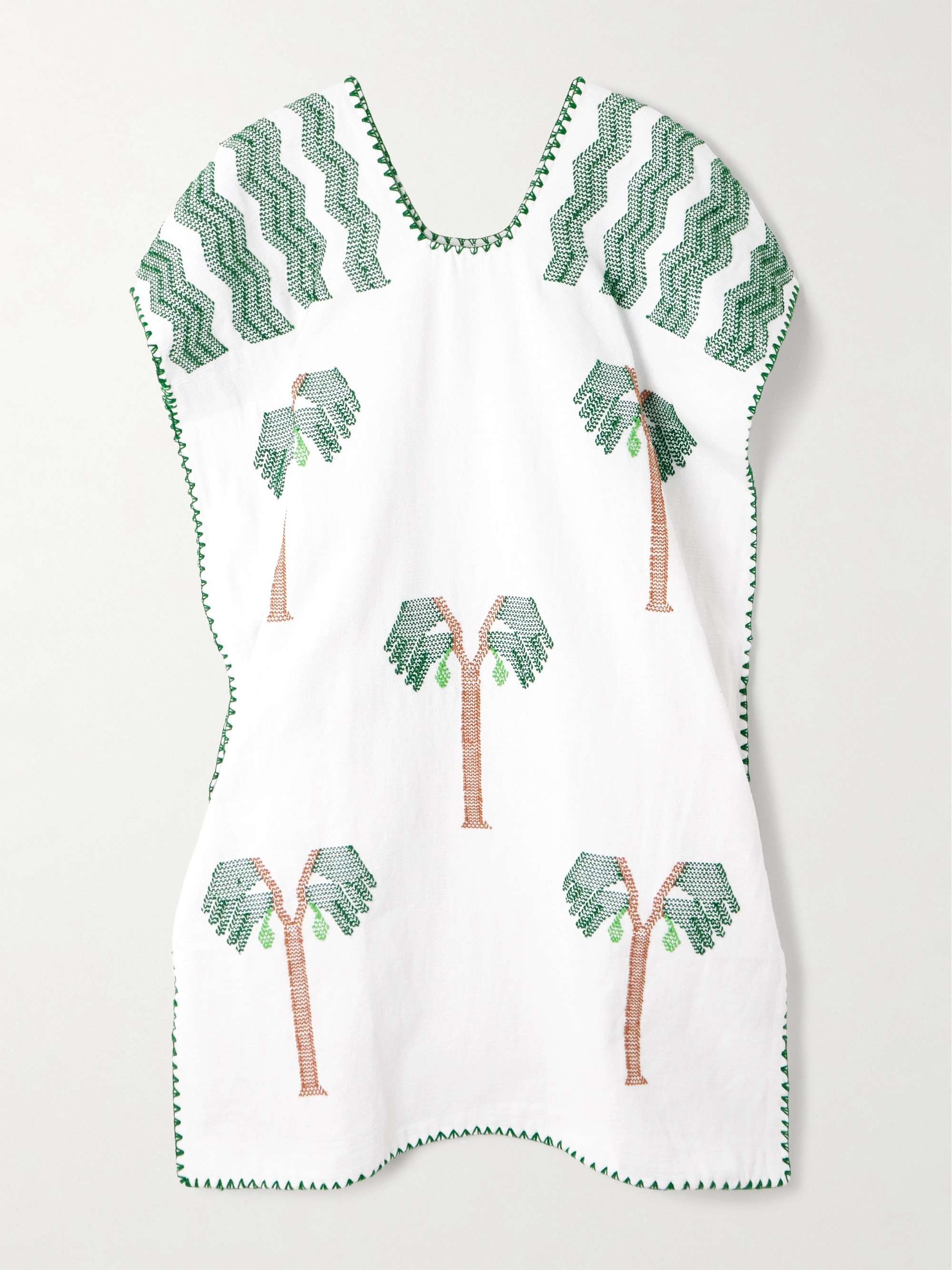 Embroidered cotton huipil view