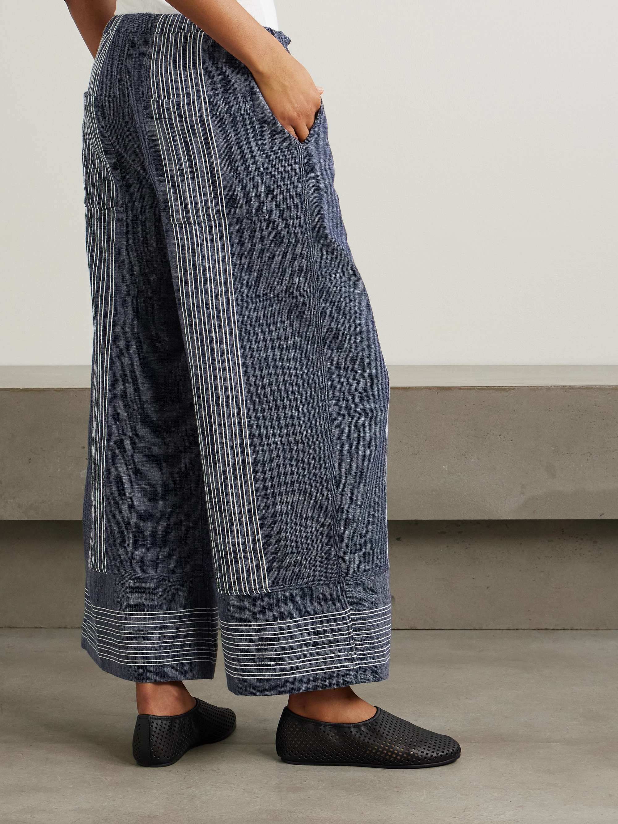 Desta striped cotton wide-leg pants view