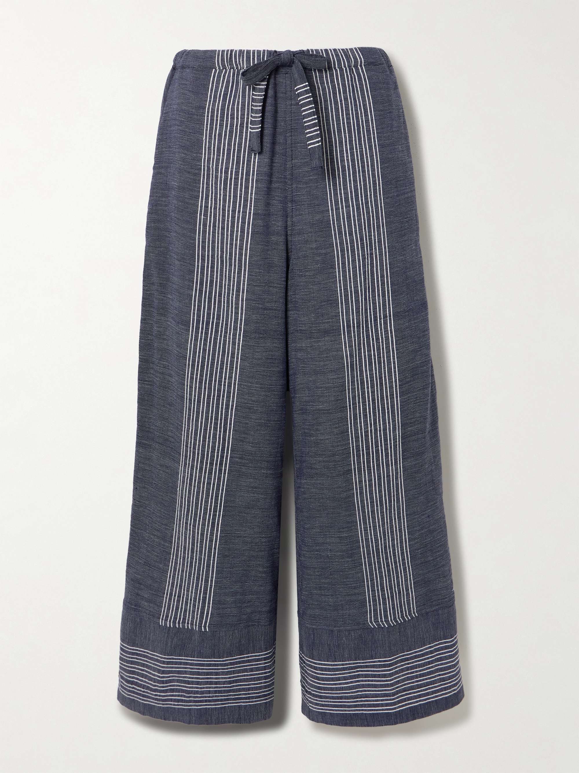 Desta striped cotton wide-leg pants view