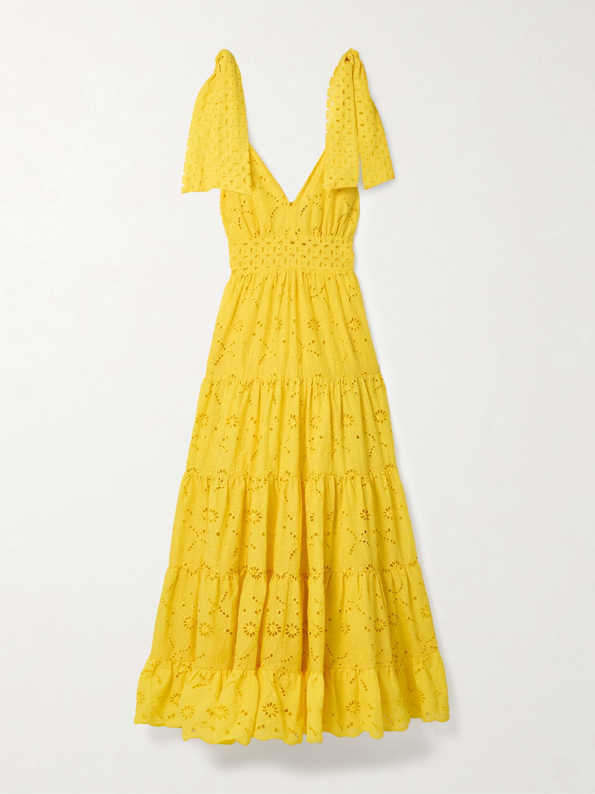 Lucia tiered broderie anglaise cotton maxi dress view